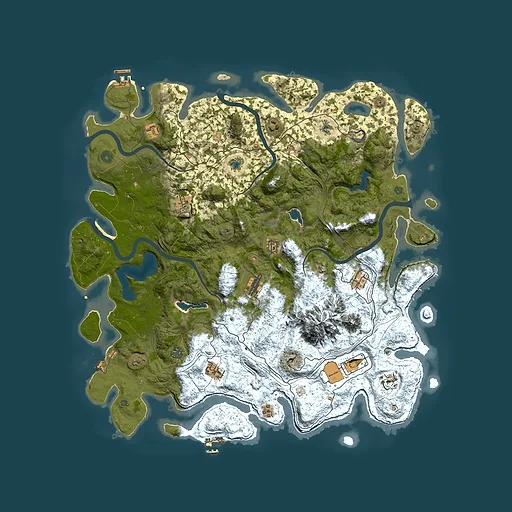 Rust map seed 1660385218, 5050x5050m top-down preview