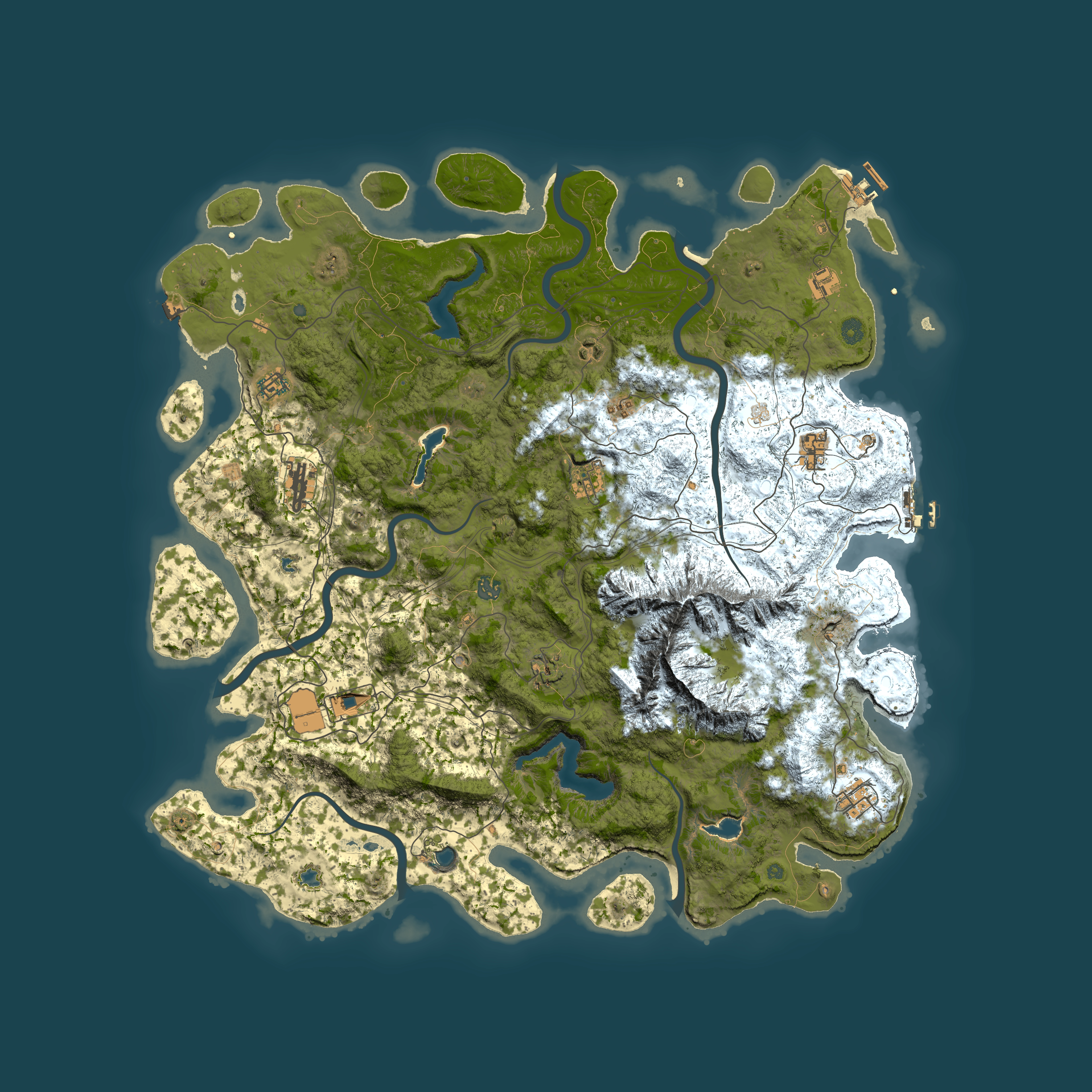 Full top-down render of Rust map seed 497514821, 5250x5250m