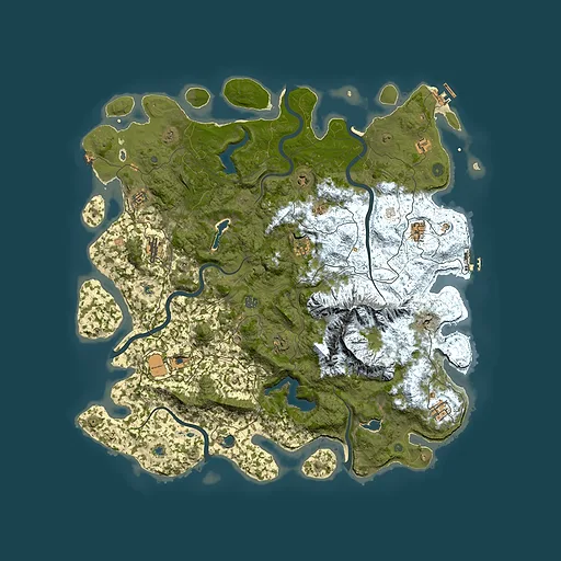 Rust map seed 497514821, 5250x5250m top-down preview