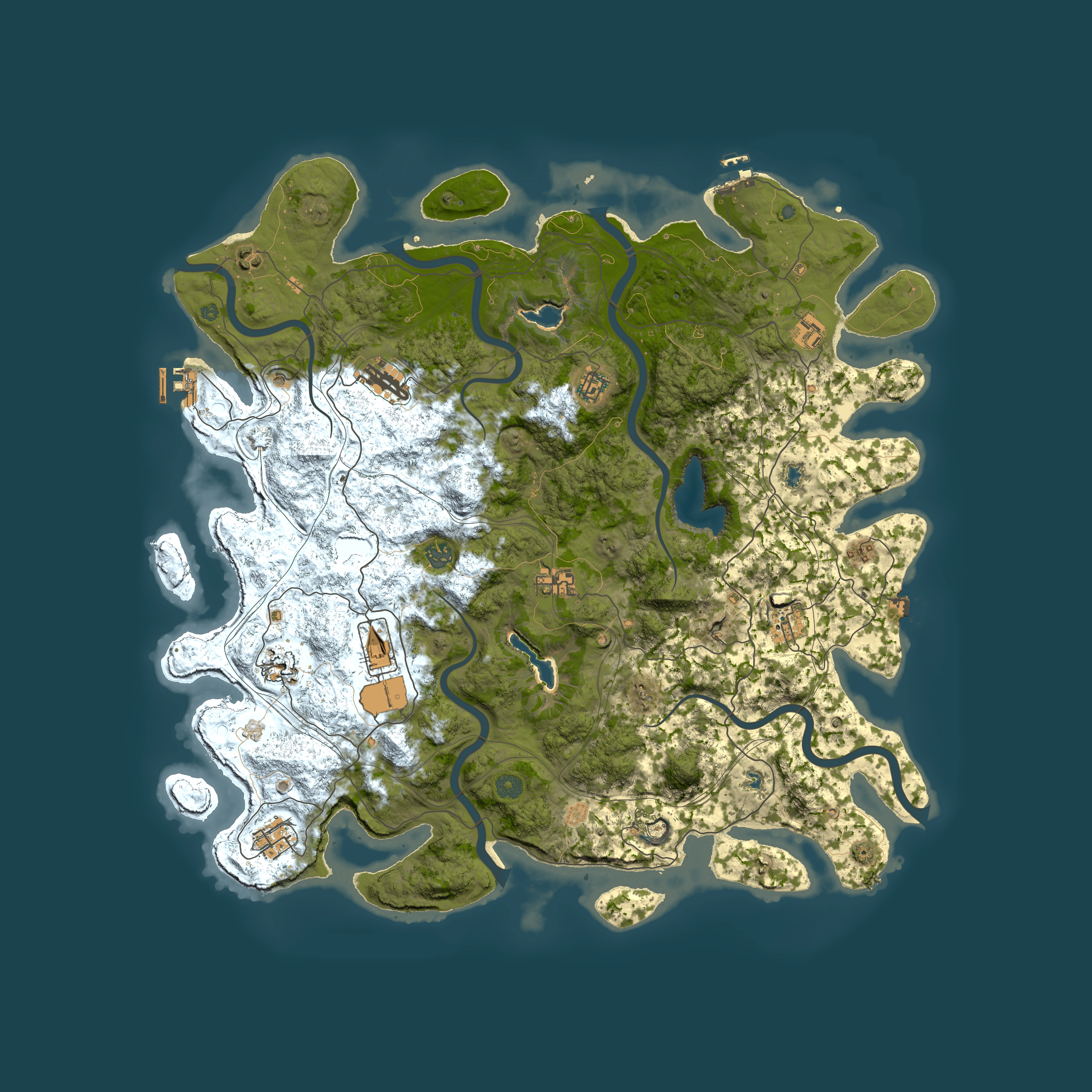 Full top-down render of Rust map seed 1181590894, 4900x4900m