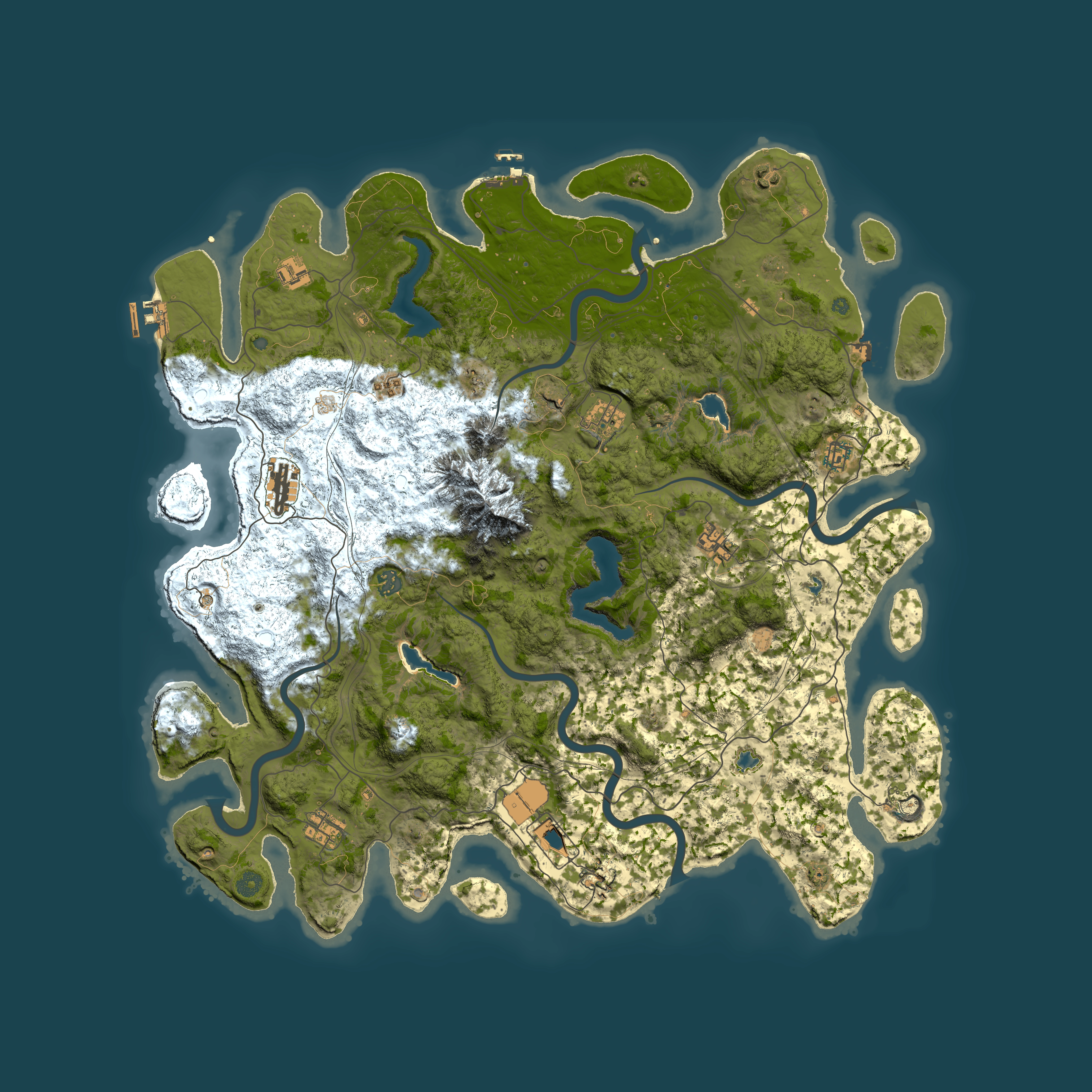 Full top-down render of Rust map seed 1239675026, 5000x5000m