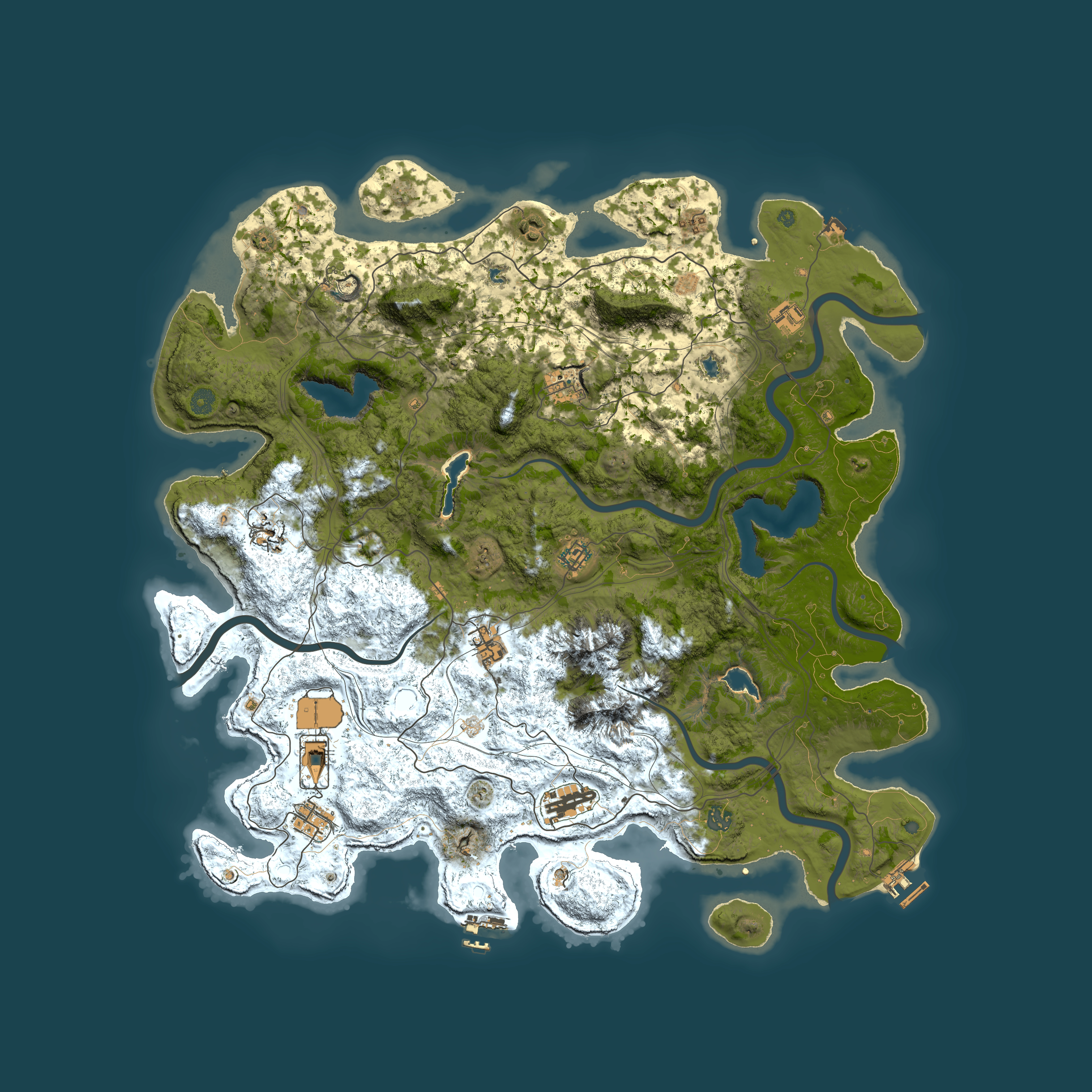 Full top-down render of Rust map seed 1904904608, 5000x5000m
