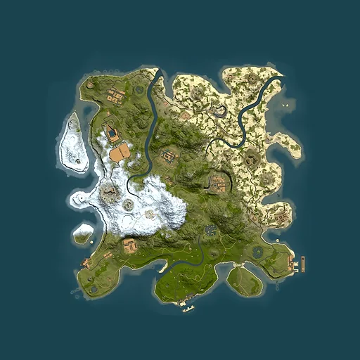 Rust map seed 444065054, 3500x3500m top-down preview