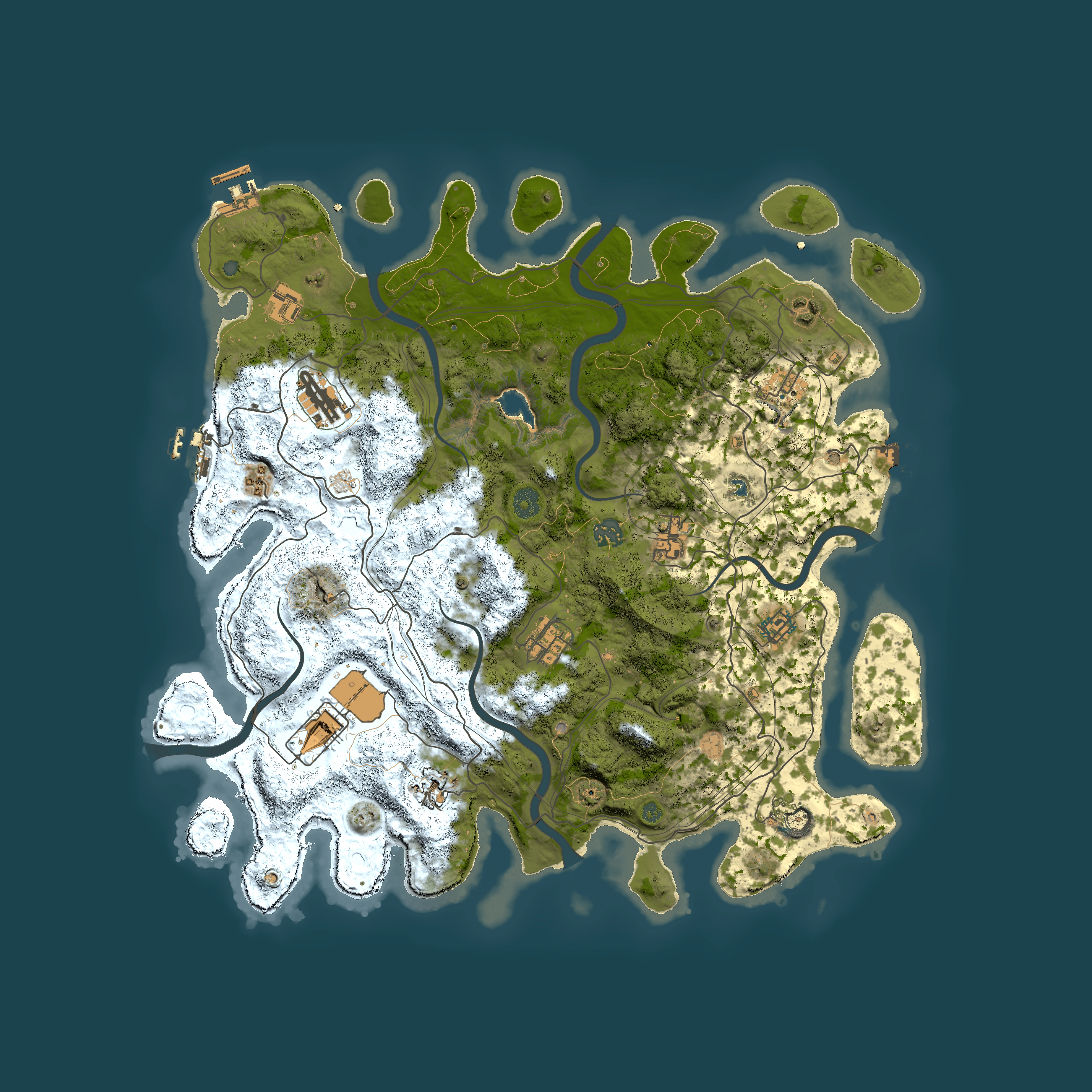 Full top-down render of Rust map seed 2040491292, 4300x4300m