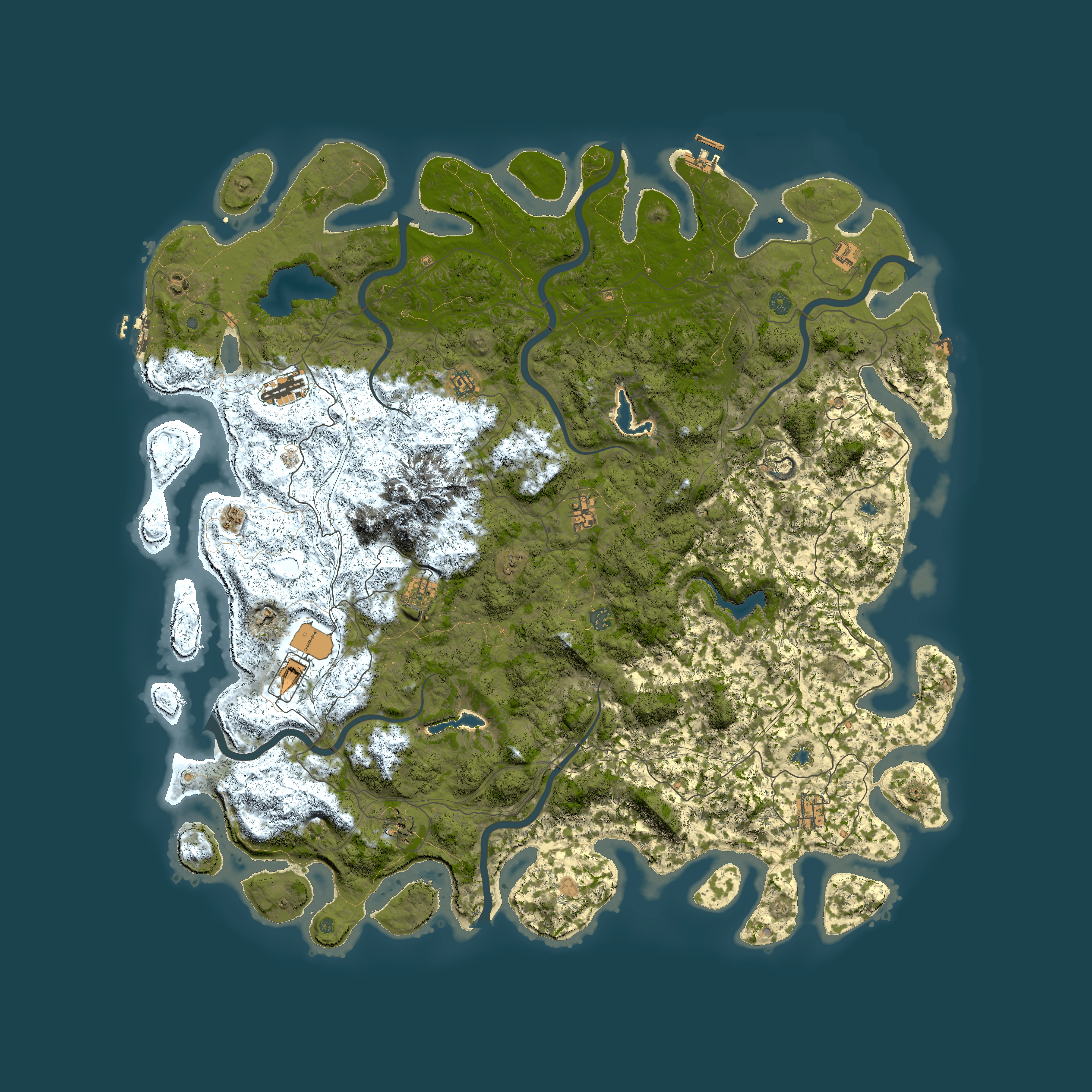 Full top-down render of Rust map seed 261828803, 5850x5850m