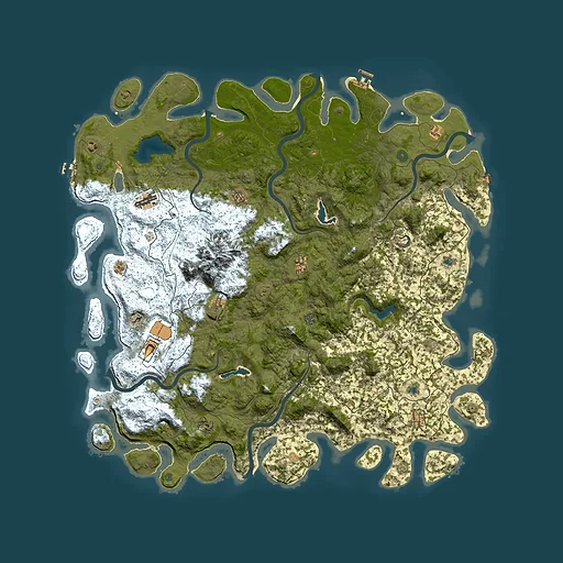 Rust map seed 261828803, 5850x5850m top-down preview