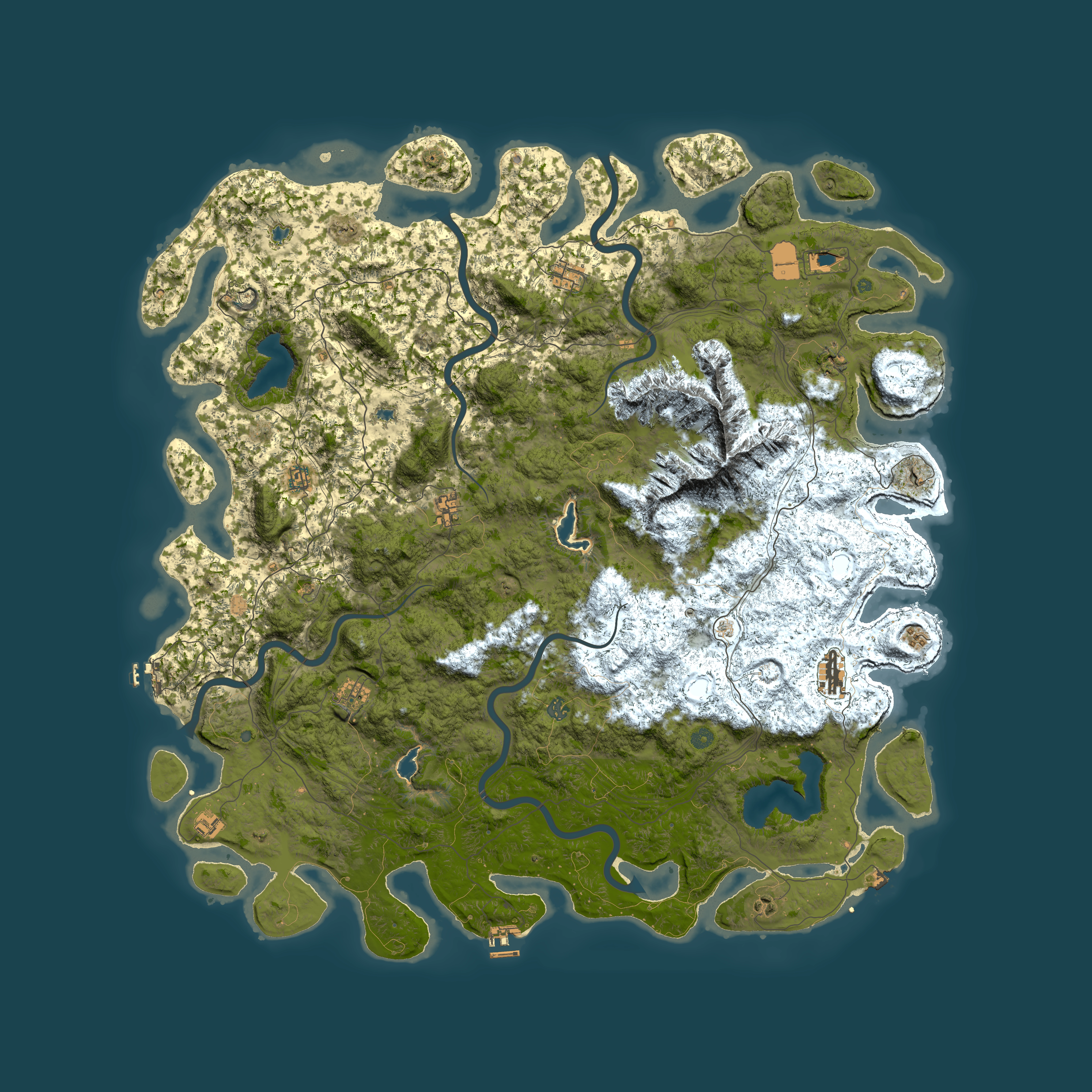 Full top-down render of Rust map seed 82133877, 6000x6000m