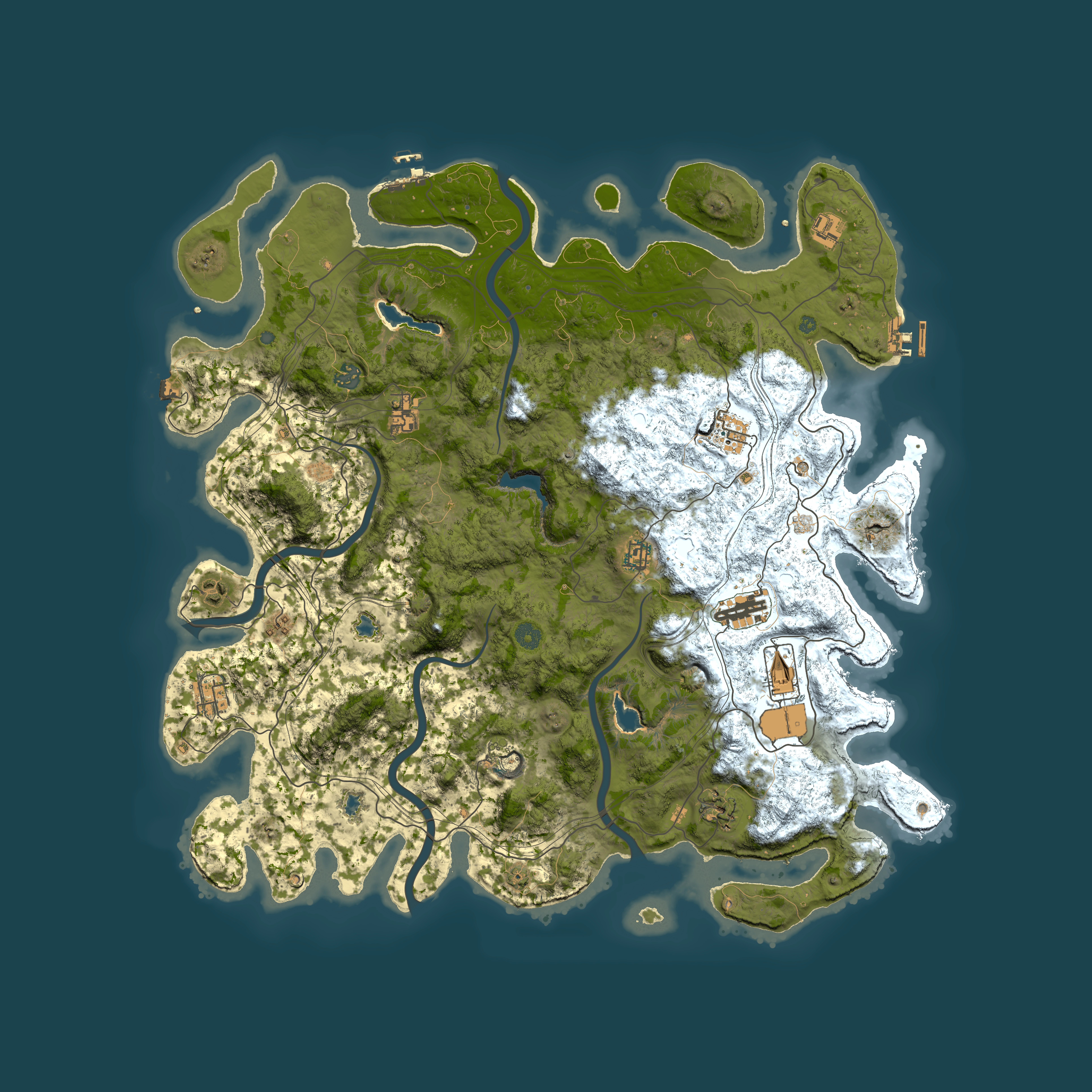 Full top-down render of Rust map seed 66967099, 4900x4900m
