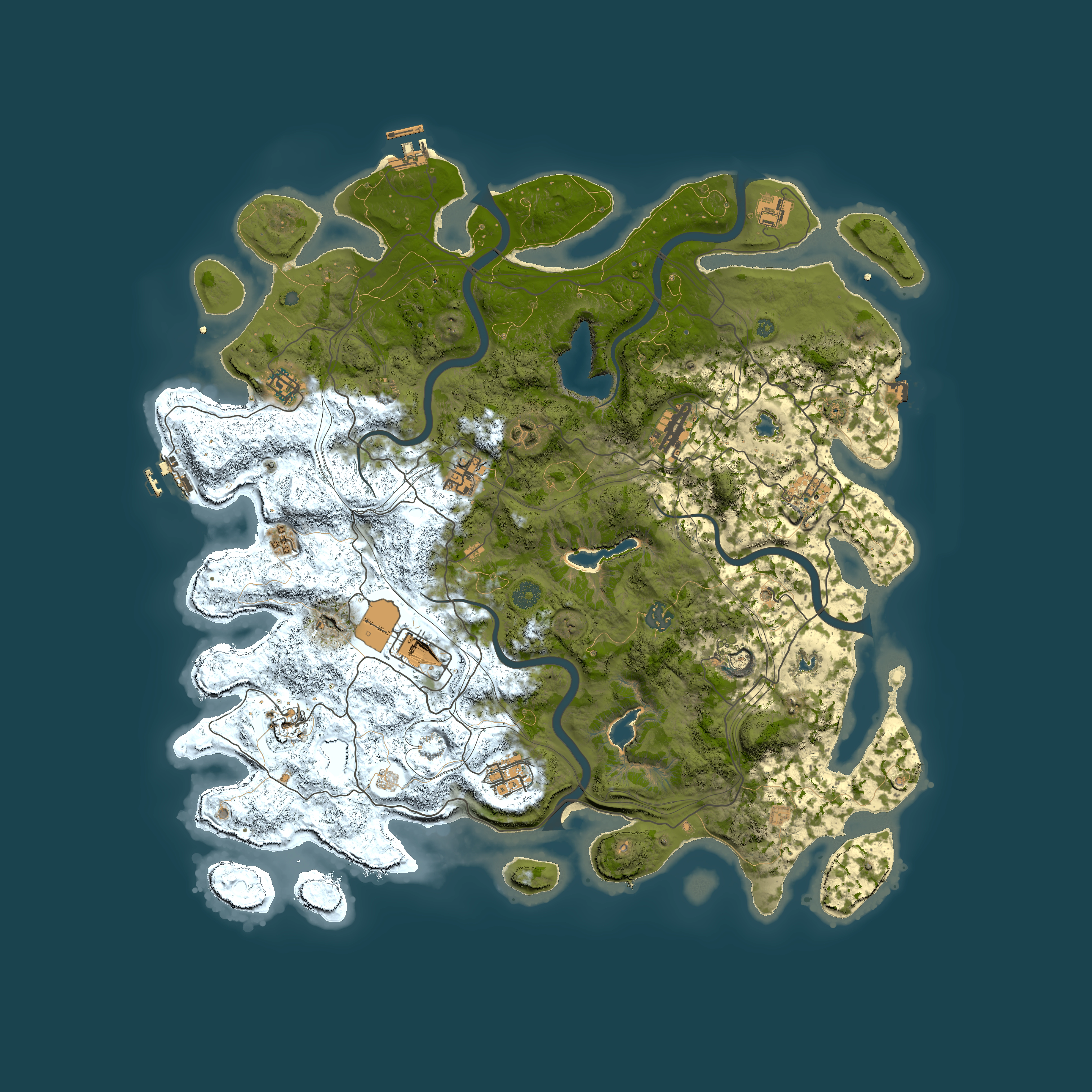 Full top-down render of Rust map seed 122181194, 4650x4650m