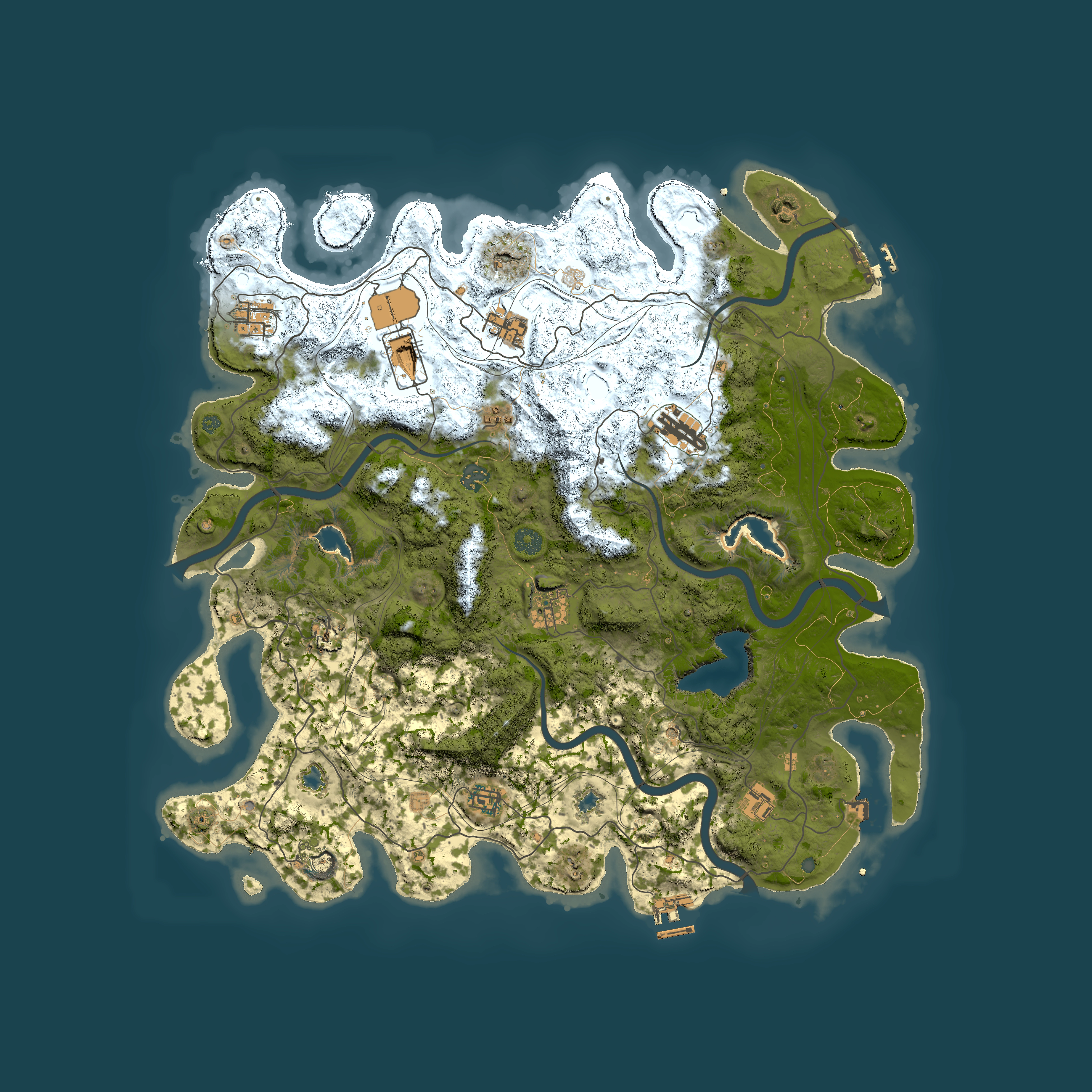 Full top-down render of Rust map seed 361196147, 4600x4600m