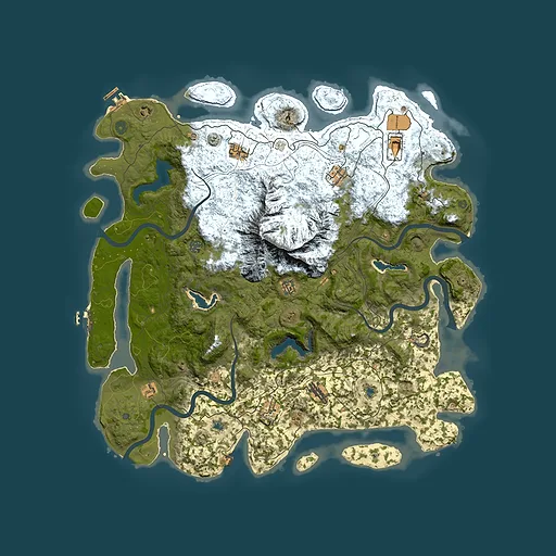 Rust map seed 264574279, 5050x5050m top-down preview