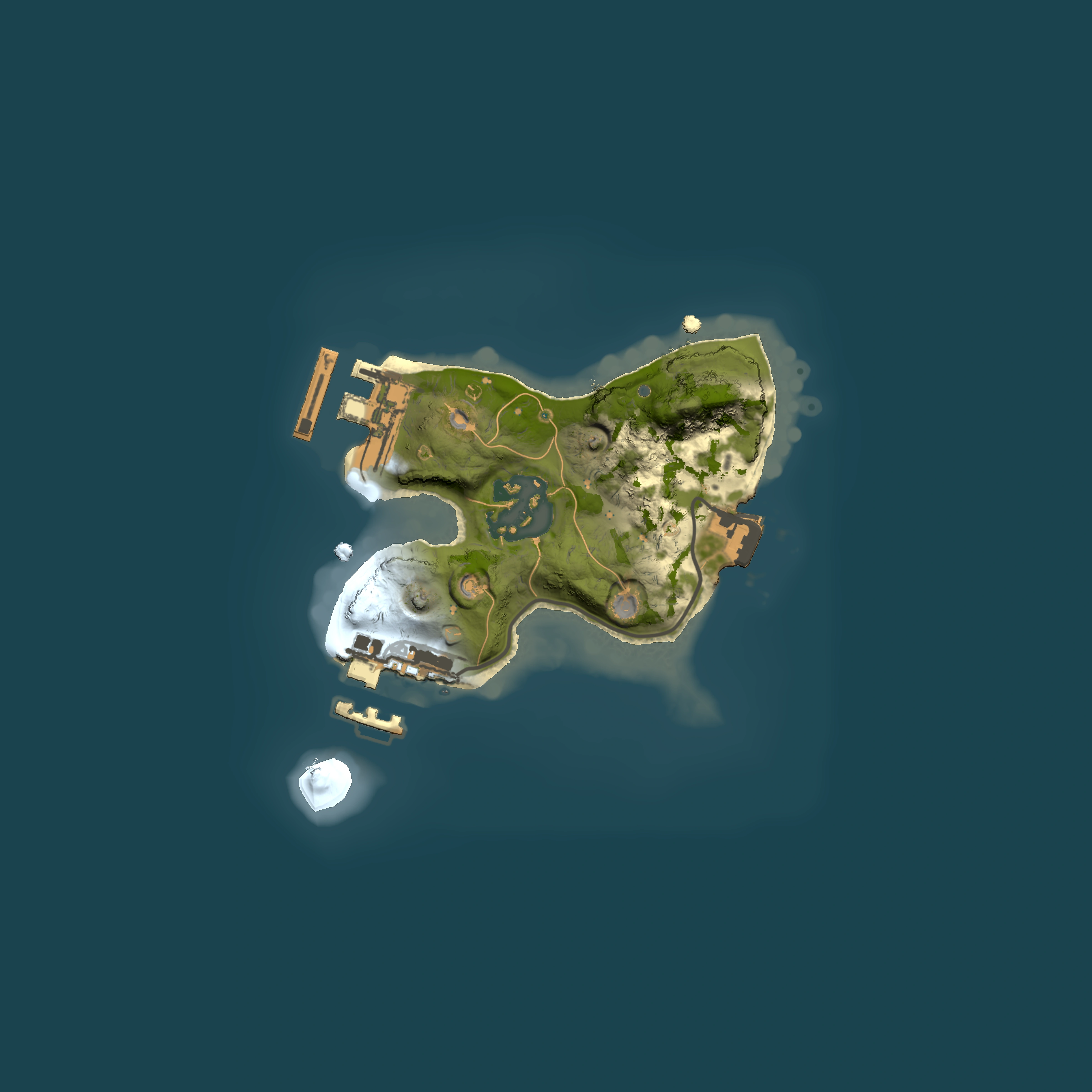 Full top-down render of Rust map seed 1718076173, 1500x1500m