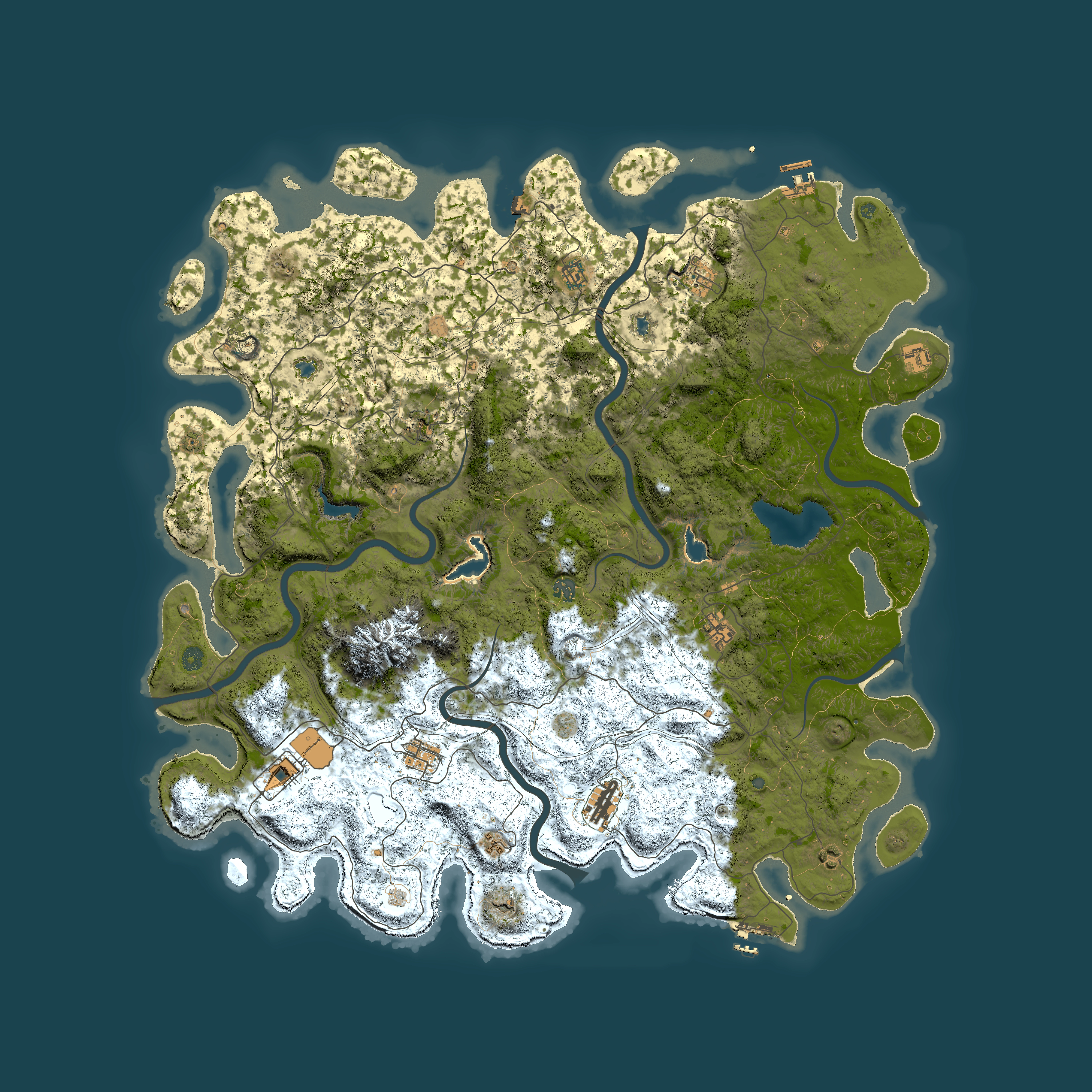 Full top-down render of Rust map seed 1002357674, 5550x5550m
