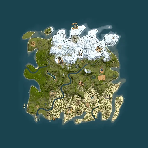Rust map seed 664028732, 4000x4000m top-down preview