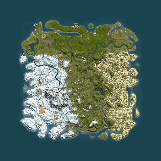 Rust map seed 1063295443, 5850x5850m top-down preview