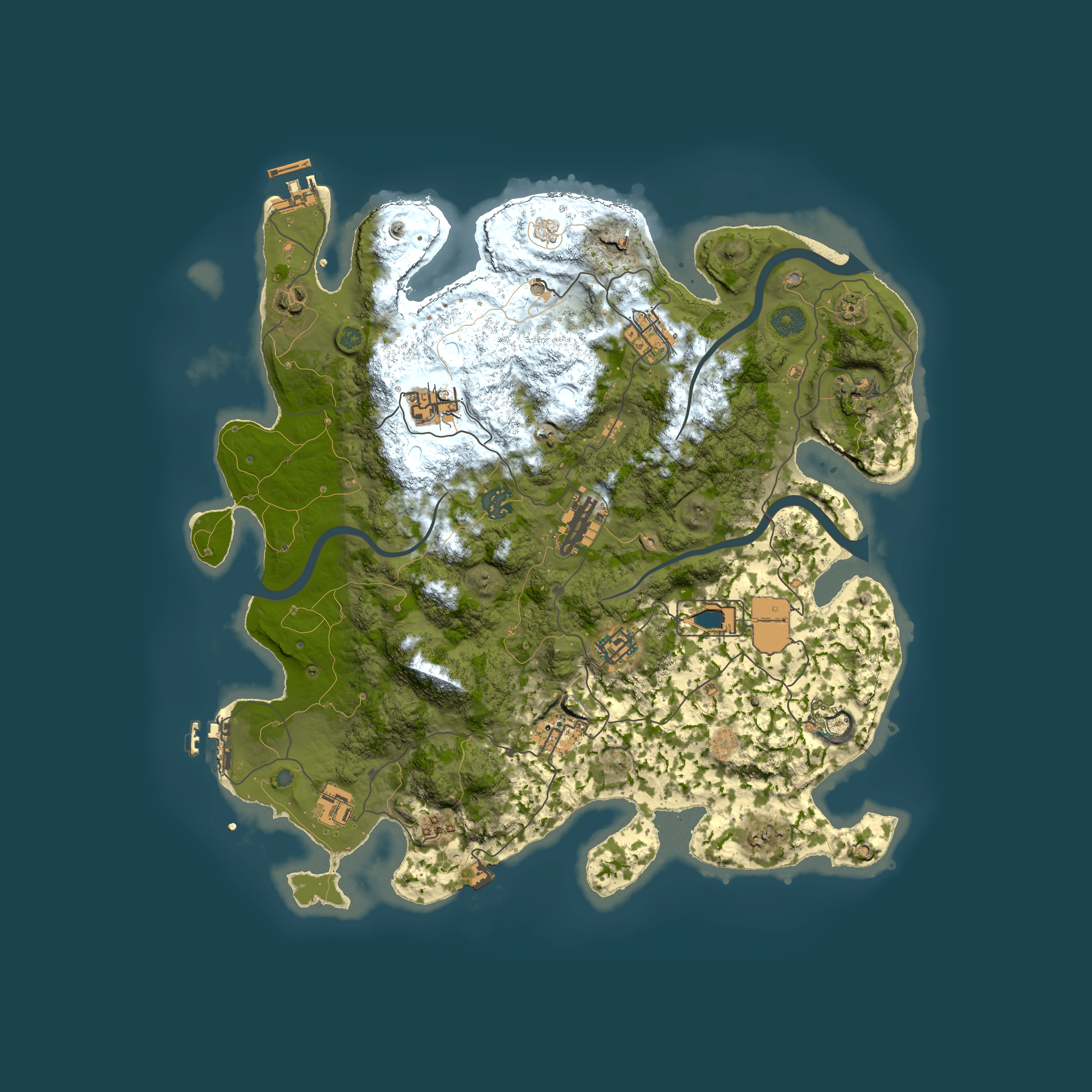 Full top-down render of Rust map seed 434867383, 3900x3900m