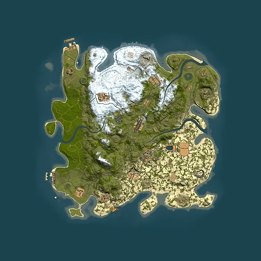 Rust map seed 434867383, 3900x3900m top-down preview