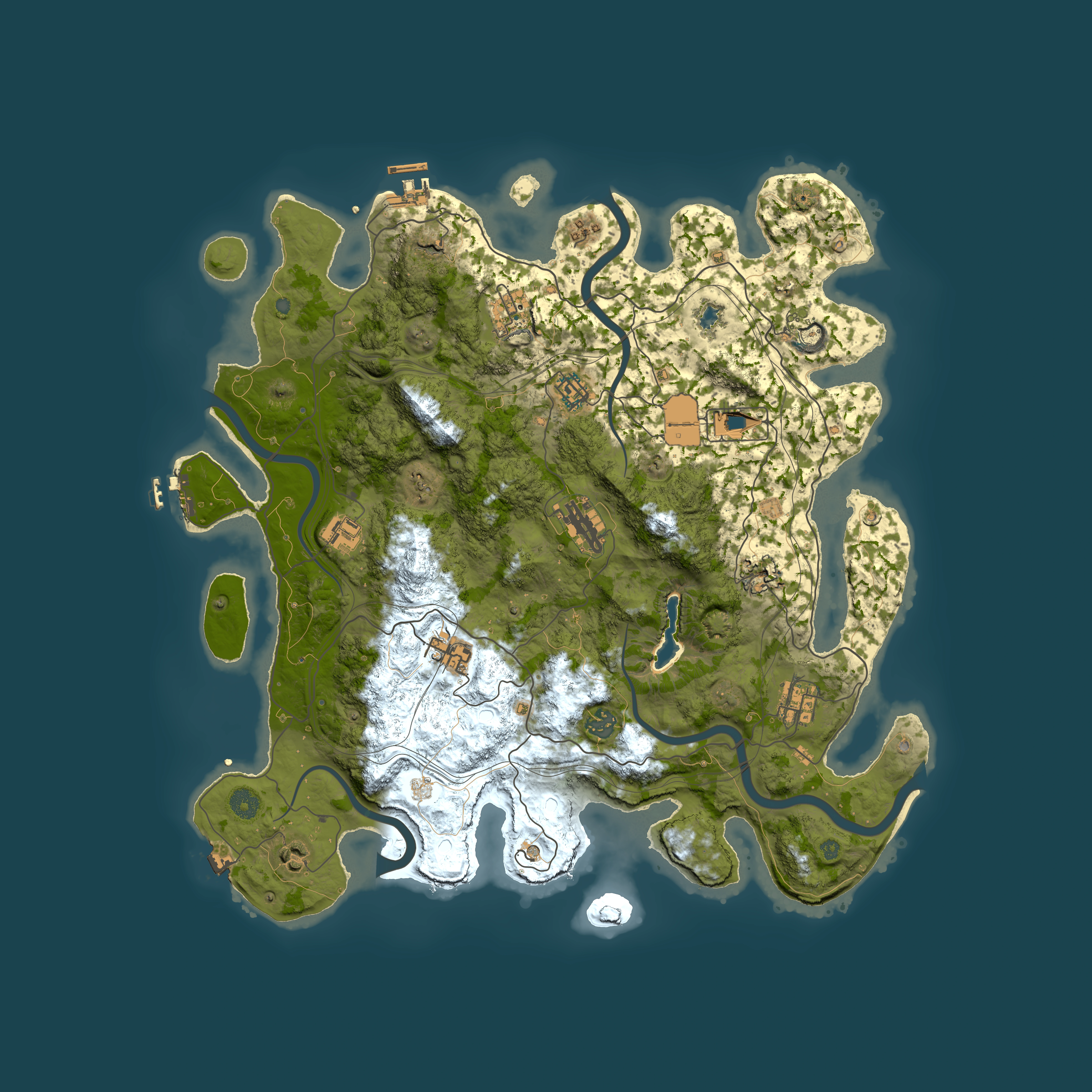 Full top-down render of Rust map seed 1647046937, 4300x4300m