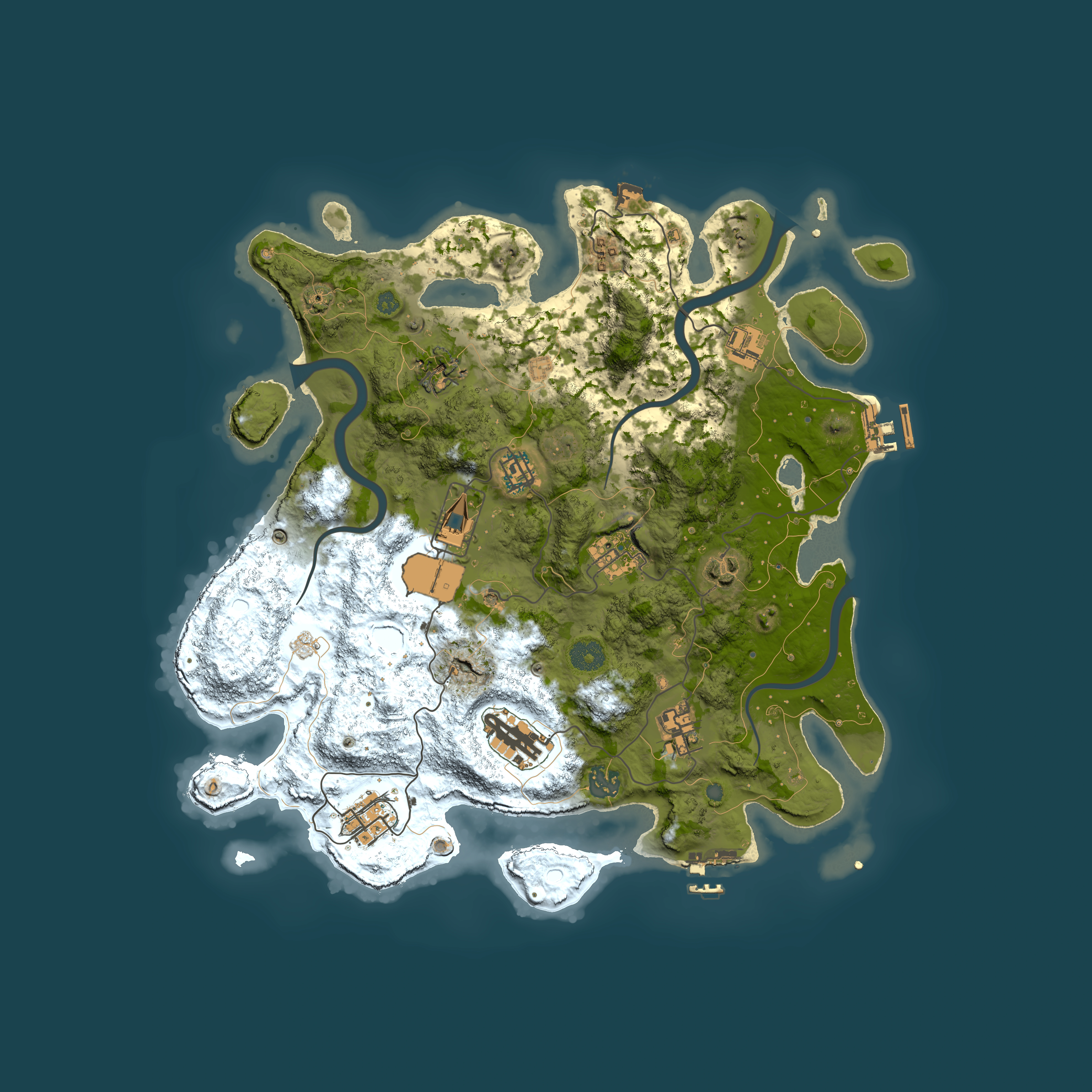 Full top-down render of Rust map seed 1826447945, 3800x3800m