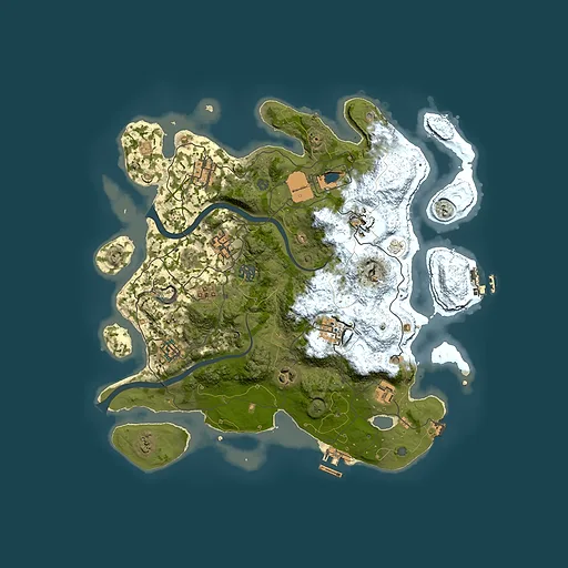 Rust map seed 1296948110, 3650x3650m top-down preview