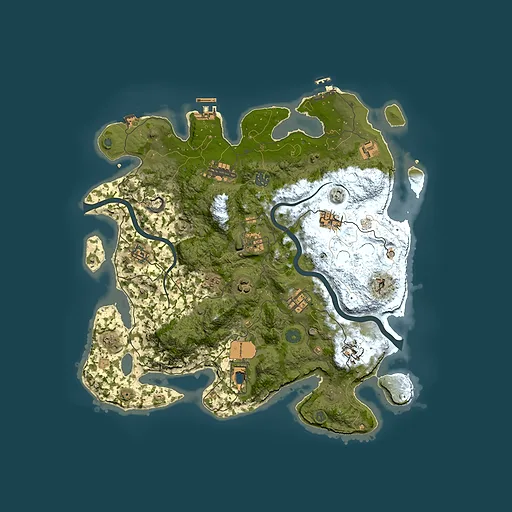 Rust map seed 1348718411, 3950x3950m top-down preview