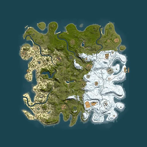 Rust map seed 1674912230, 4950x4950m top-down preview