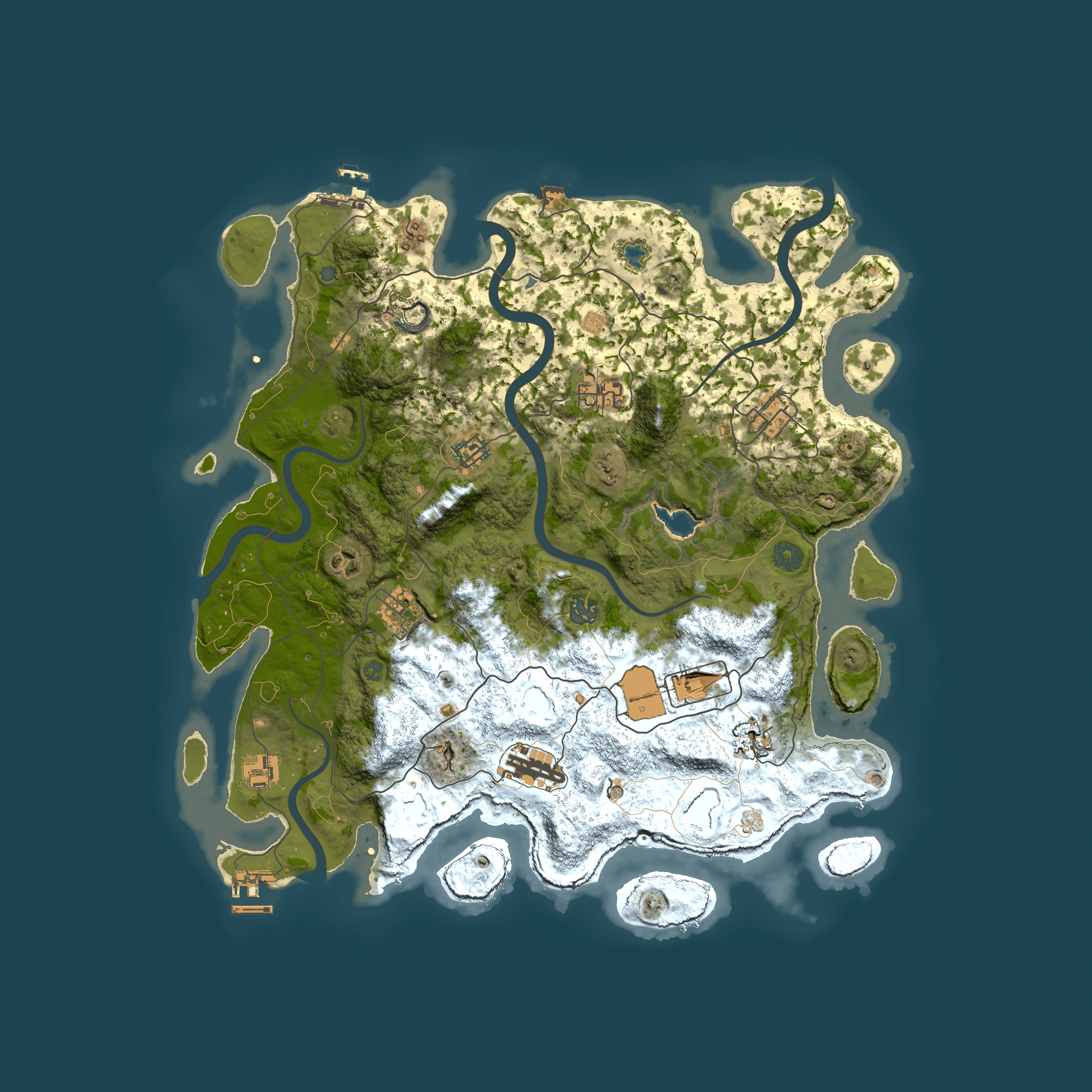 Full top-down render of Rust map seed 599640327, 4200x4200m