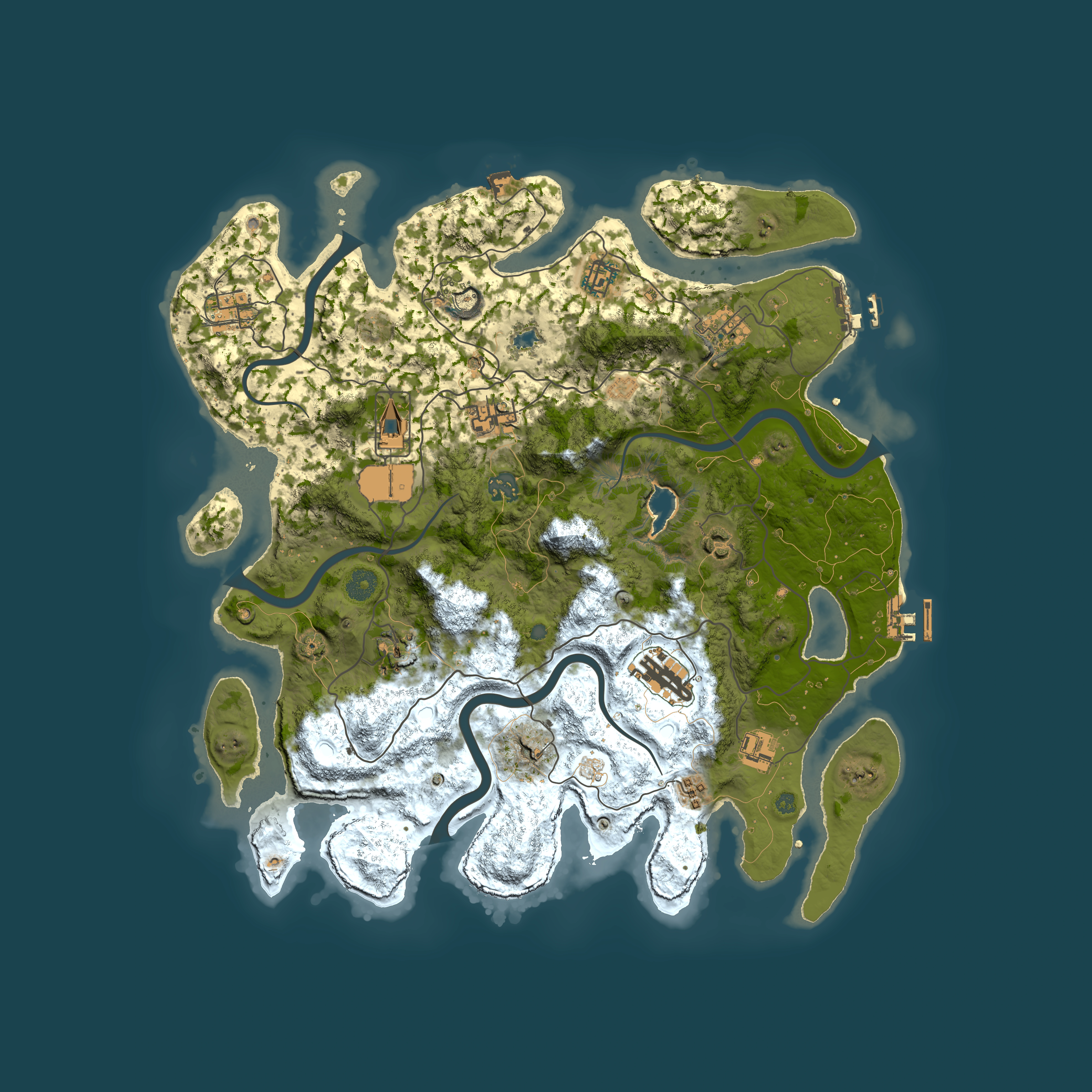 Full top-down render of Rust map seed 934348129, 4050x4050m