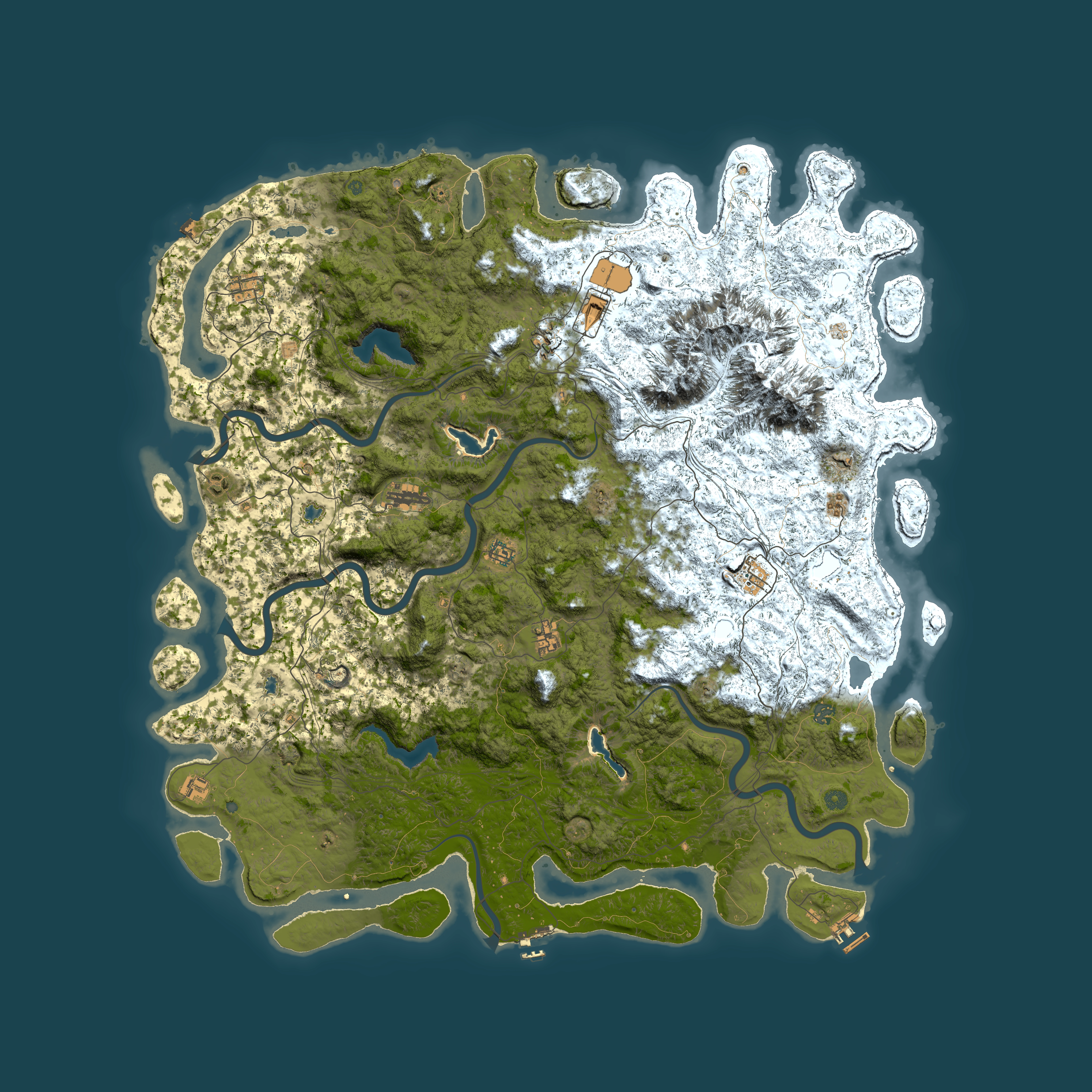 Full top-down render of Rust map seed 204157773, 5950x5950m