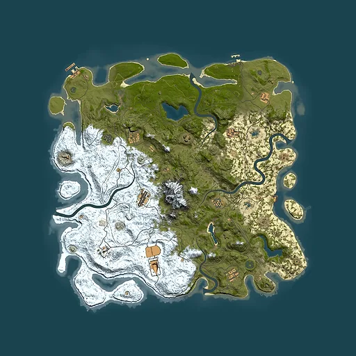 Rust map seed 975806636, 5000x5000m top-down preview