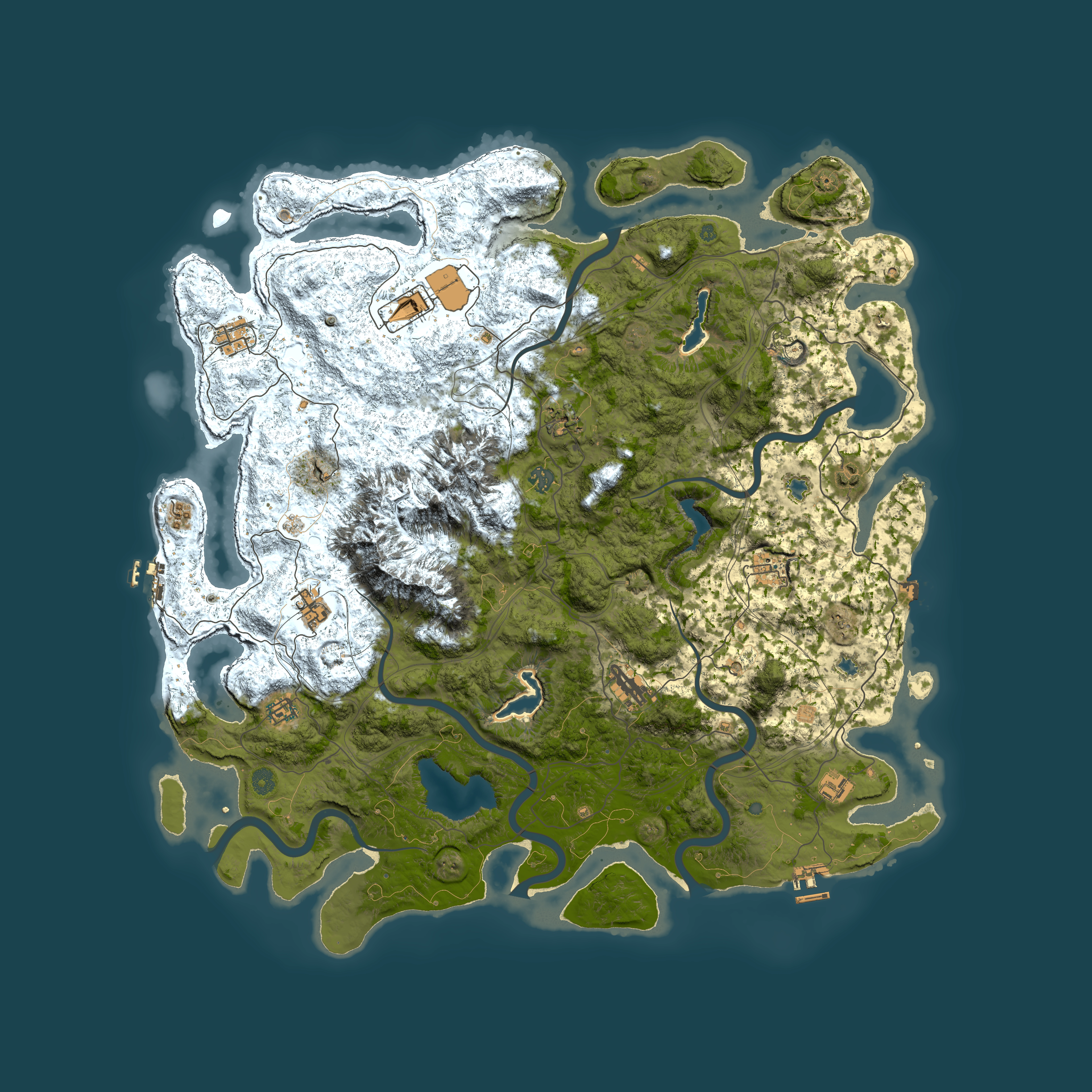 Full top-down render of Rust map seed 257755948, 5150x5150m