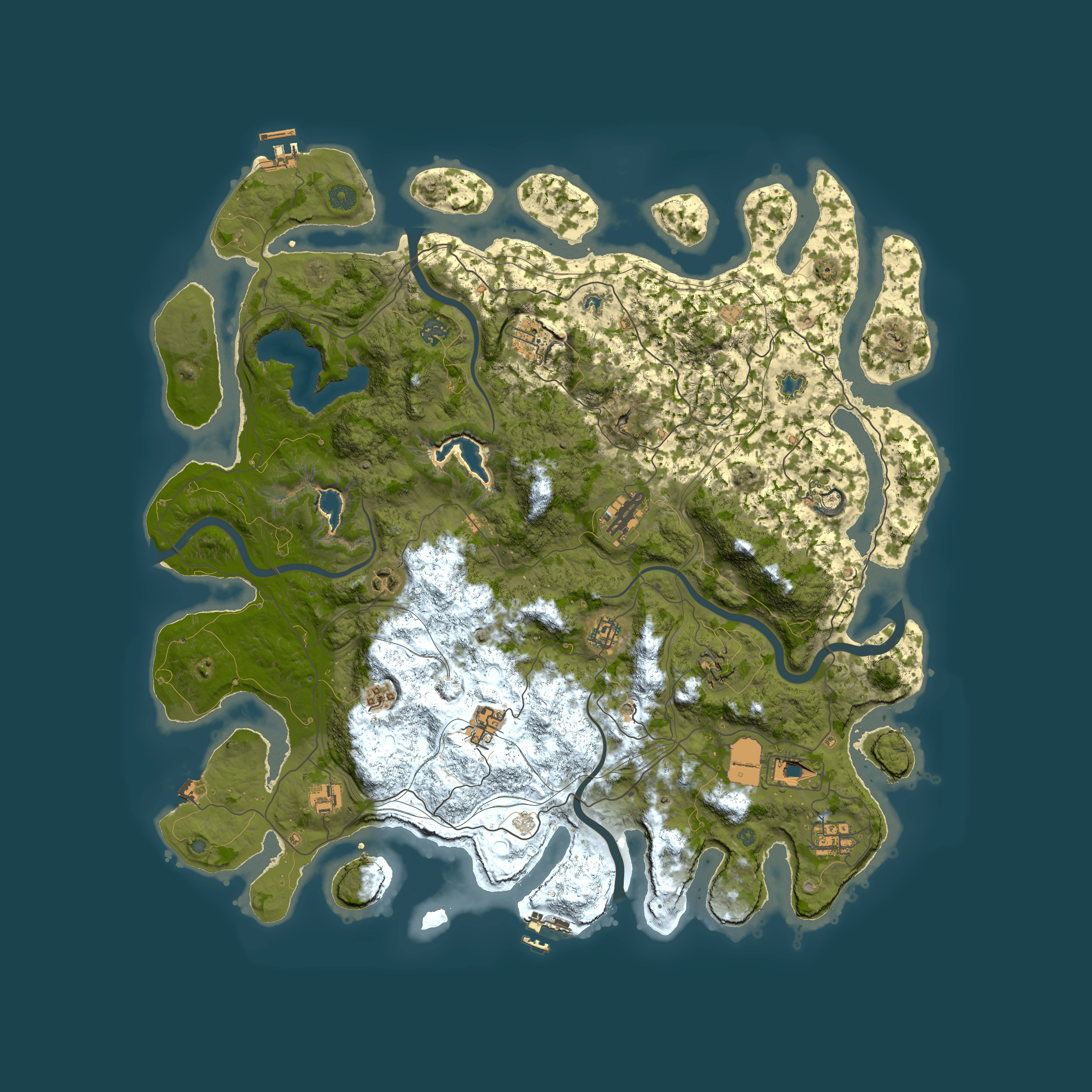 Full top-down render of Rust map seed 1777705588, 4850x4850m