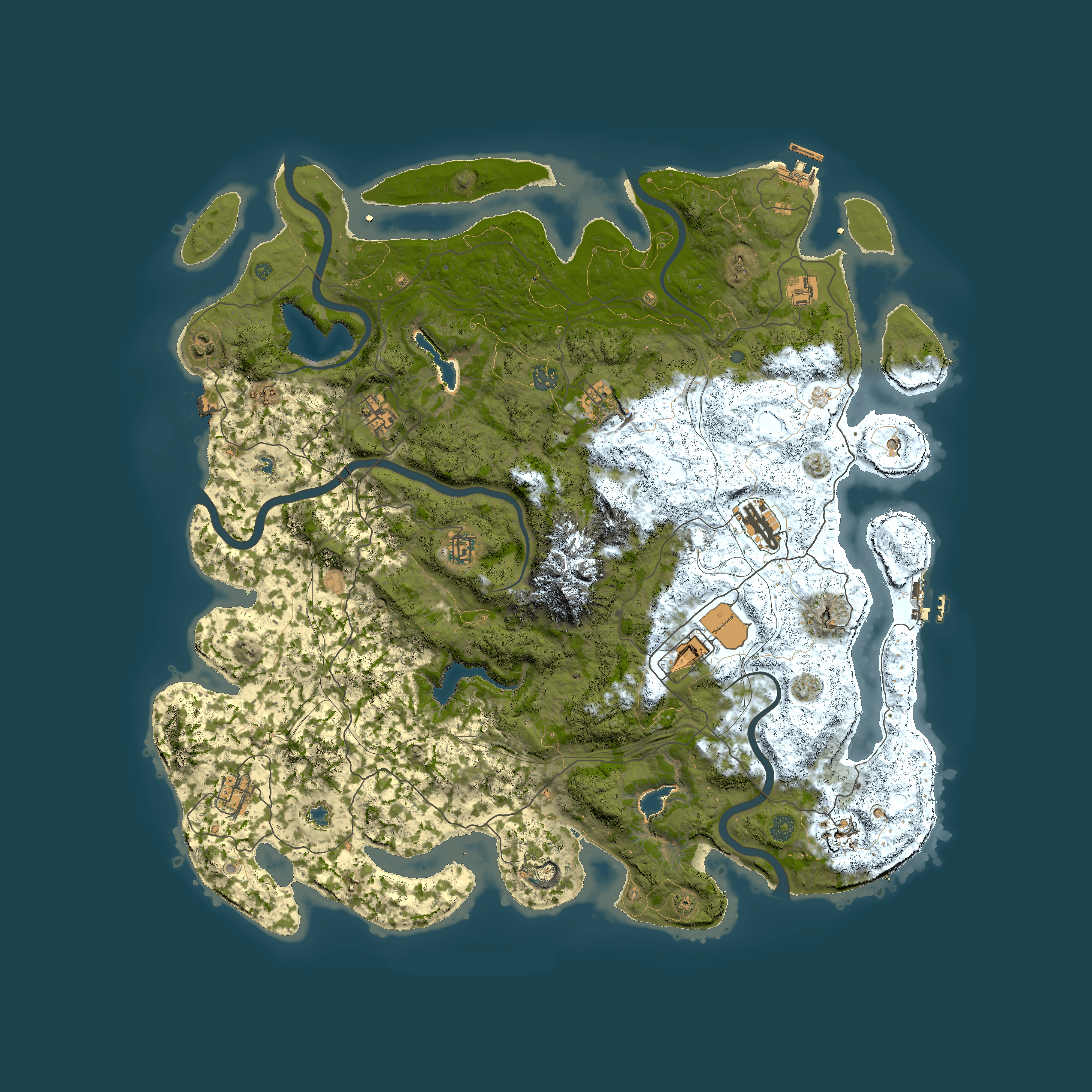 Full top-down render of Rust map seed 1373566556, 5000x5000m