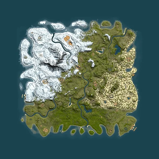 Rust map seed 1222605575, 5700x5700m top-down preview
