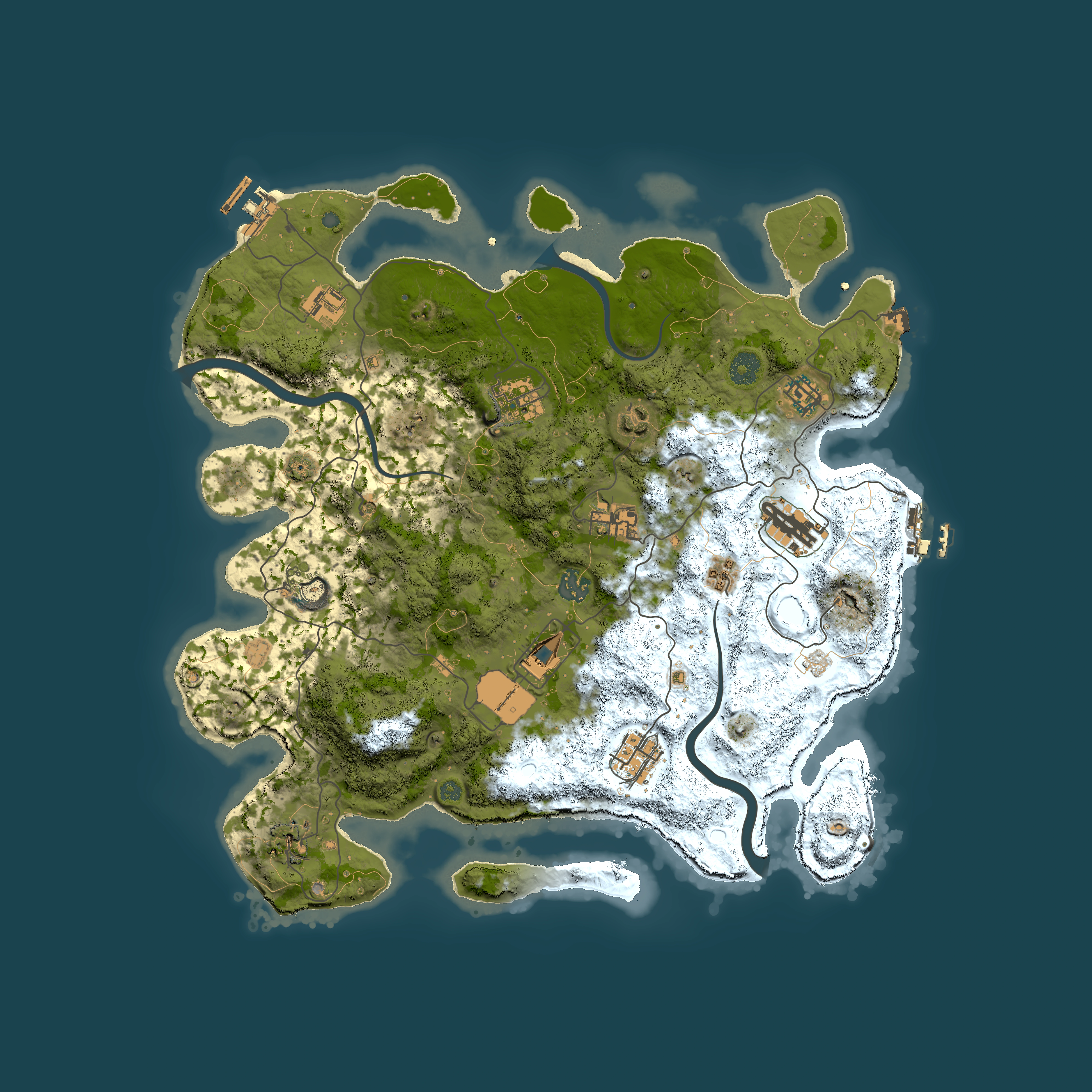Full top-down render of Rust map seed 2013462953, 3900x3900m