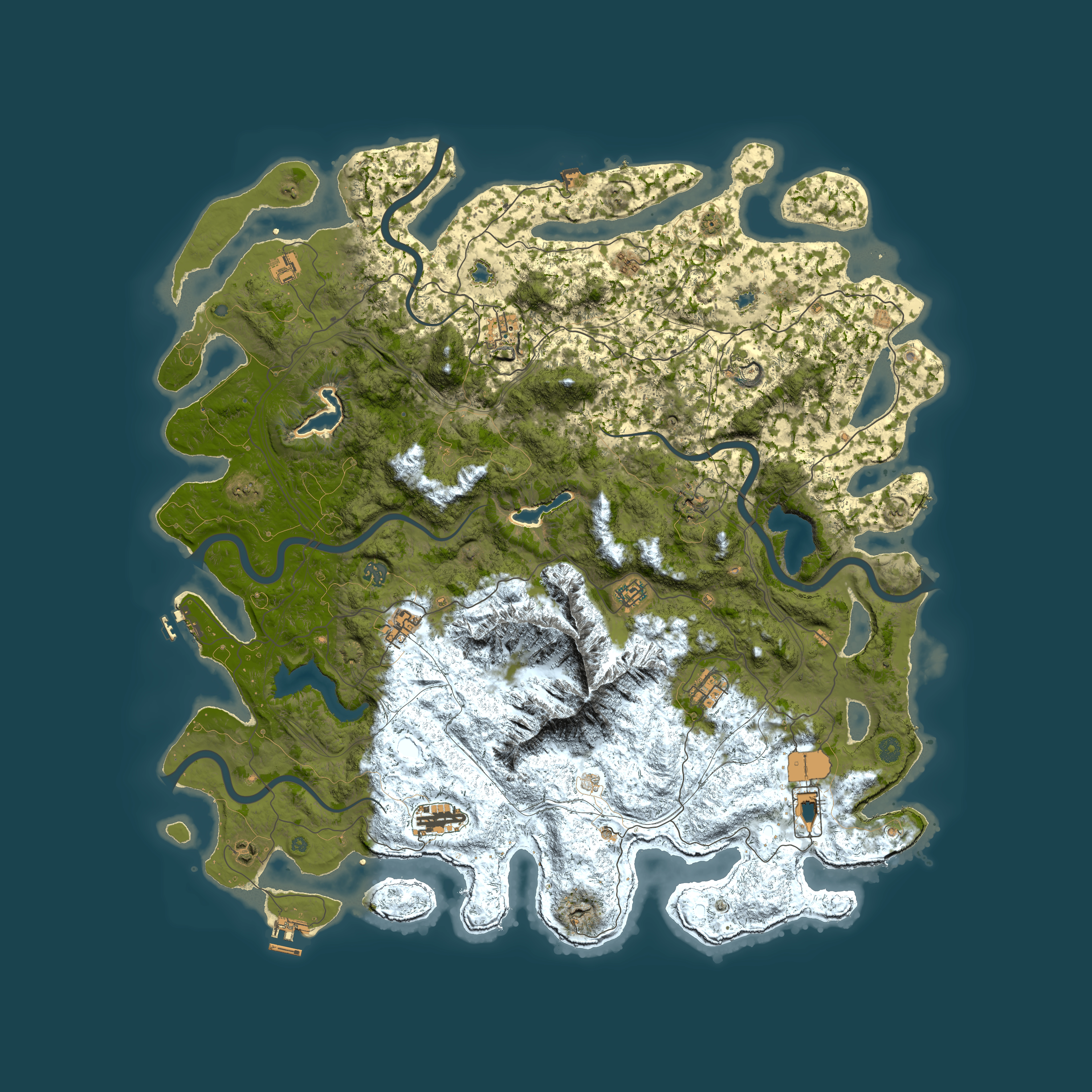 Full top-down render of Rust map seed 1050700986, 5350x5350m
