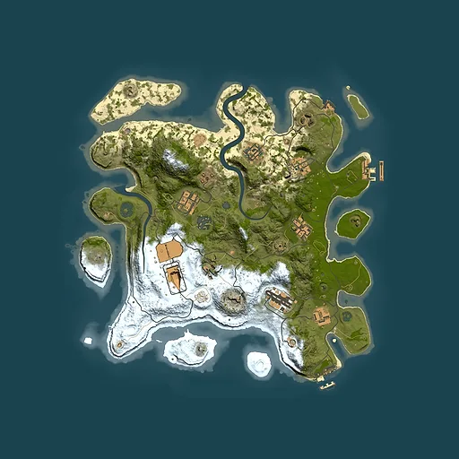 Rust map seed 707948575, 3500x3500m top-down preview