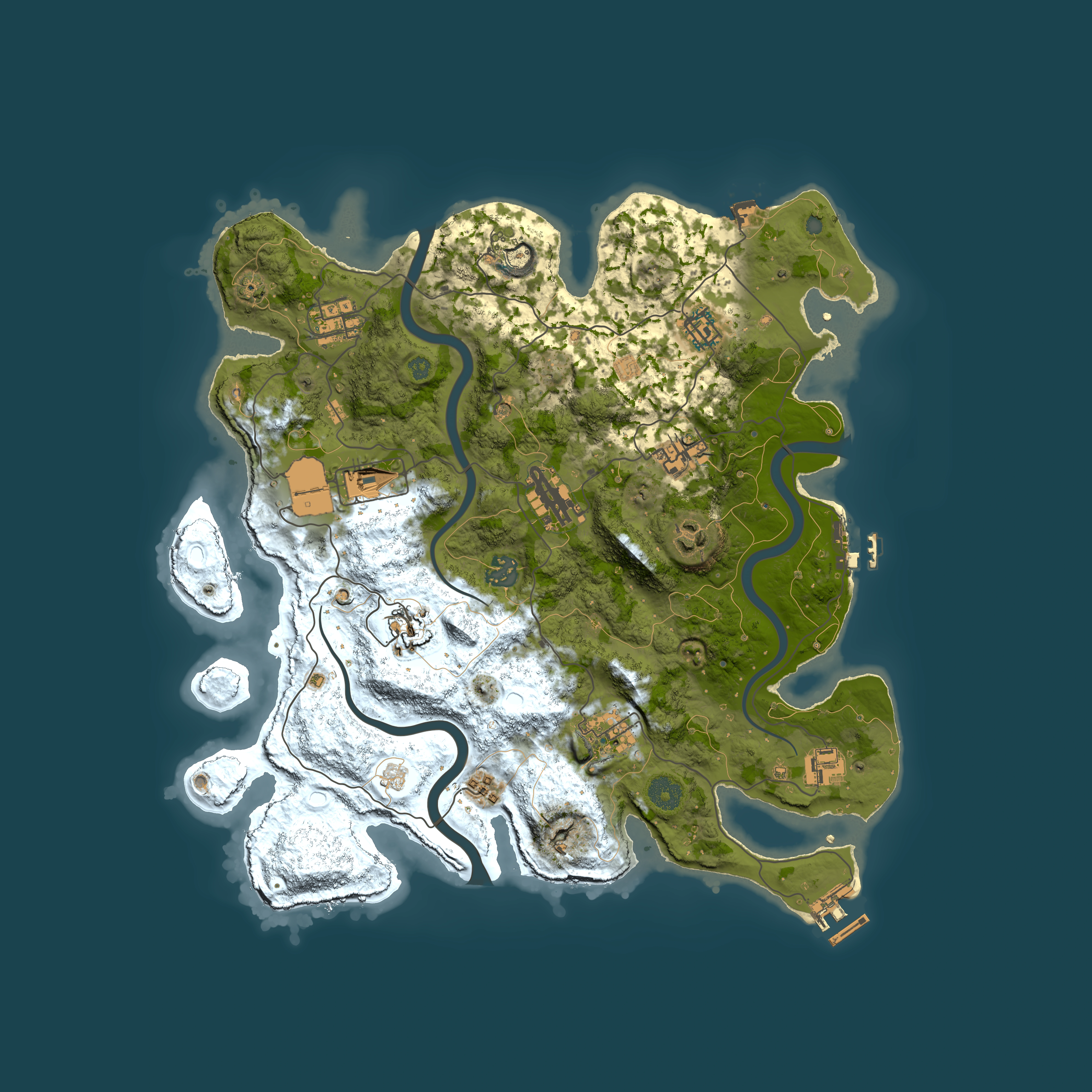 Full top-down render of Rust map seed 956175219, 3750x3750m