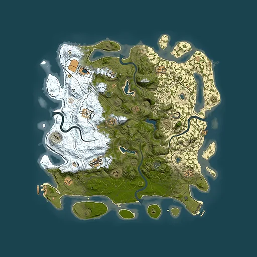 Rust map seed 1657695890, 4500x4500m top-down preview