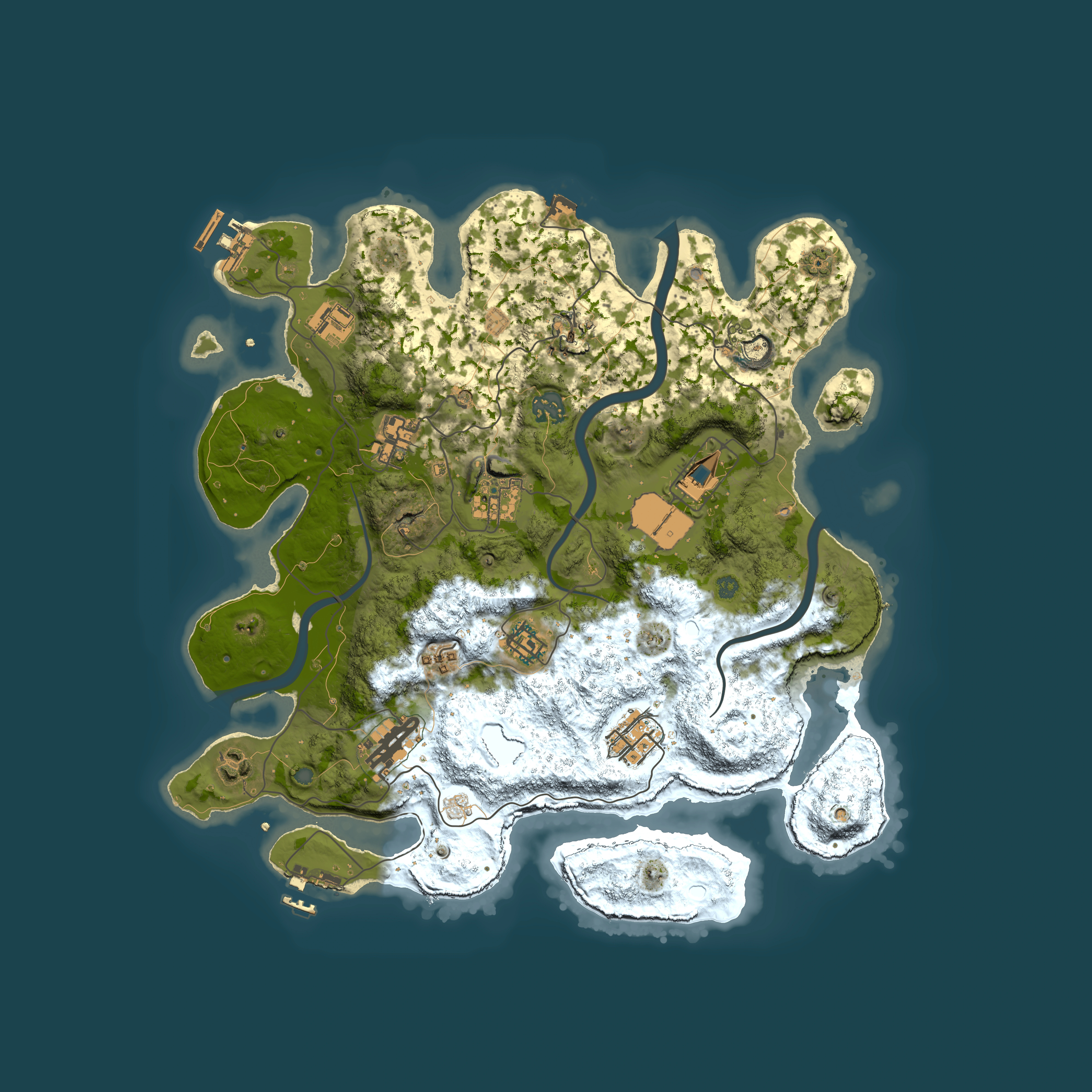 Full top-down render of Rust map seed 1889920282, 3700x3700m