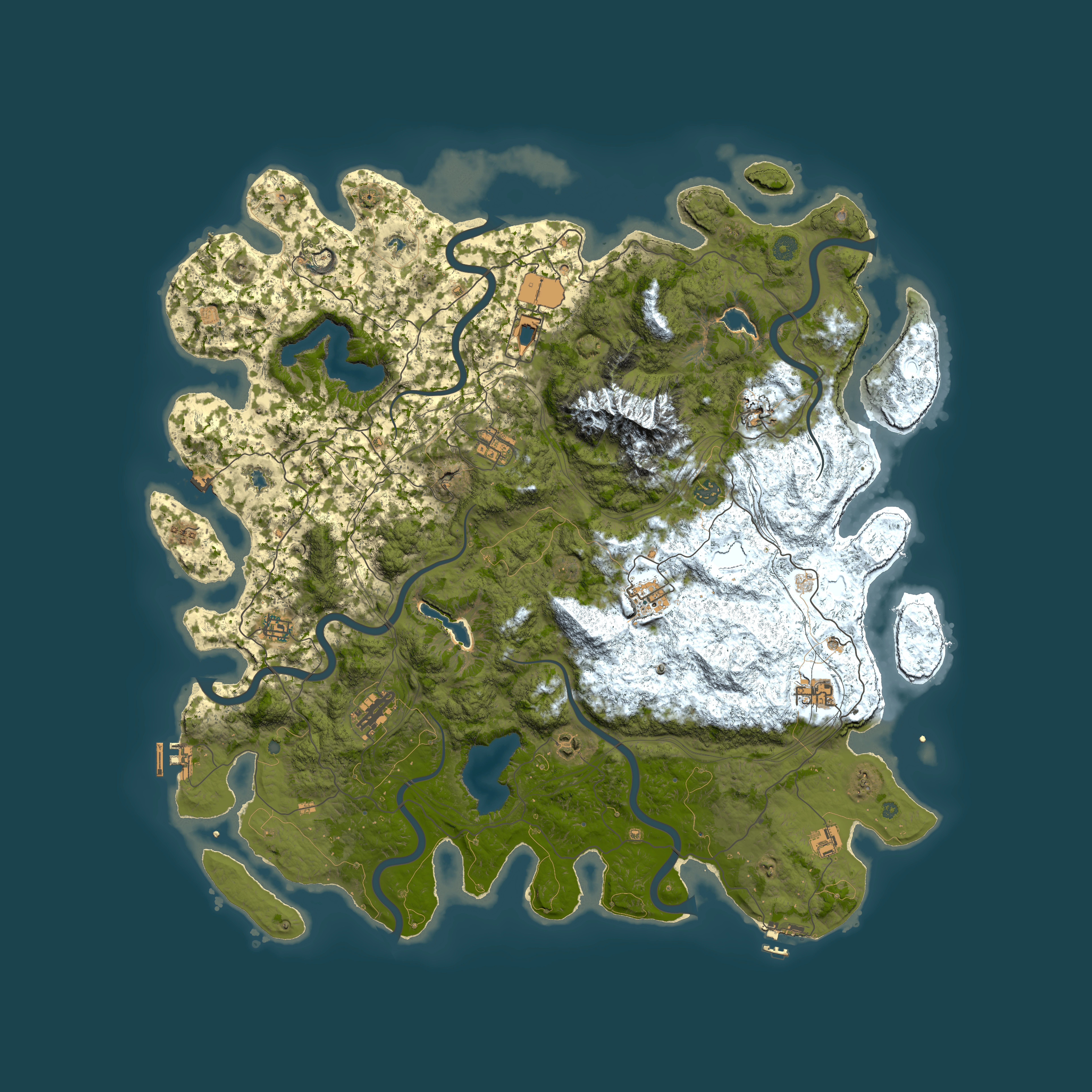 Full top-down render of Rust map seed 424320246, 5200x5200m