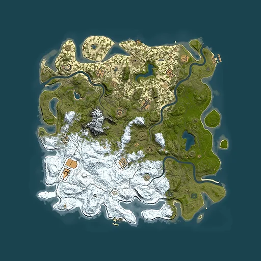 Rust map seed 189187716, 5050x5050m top-down preview