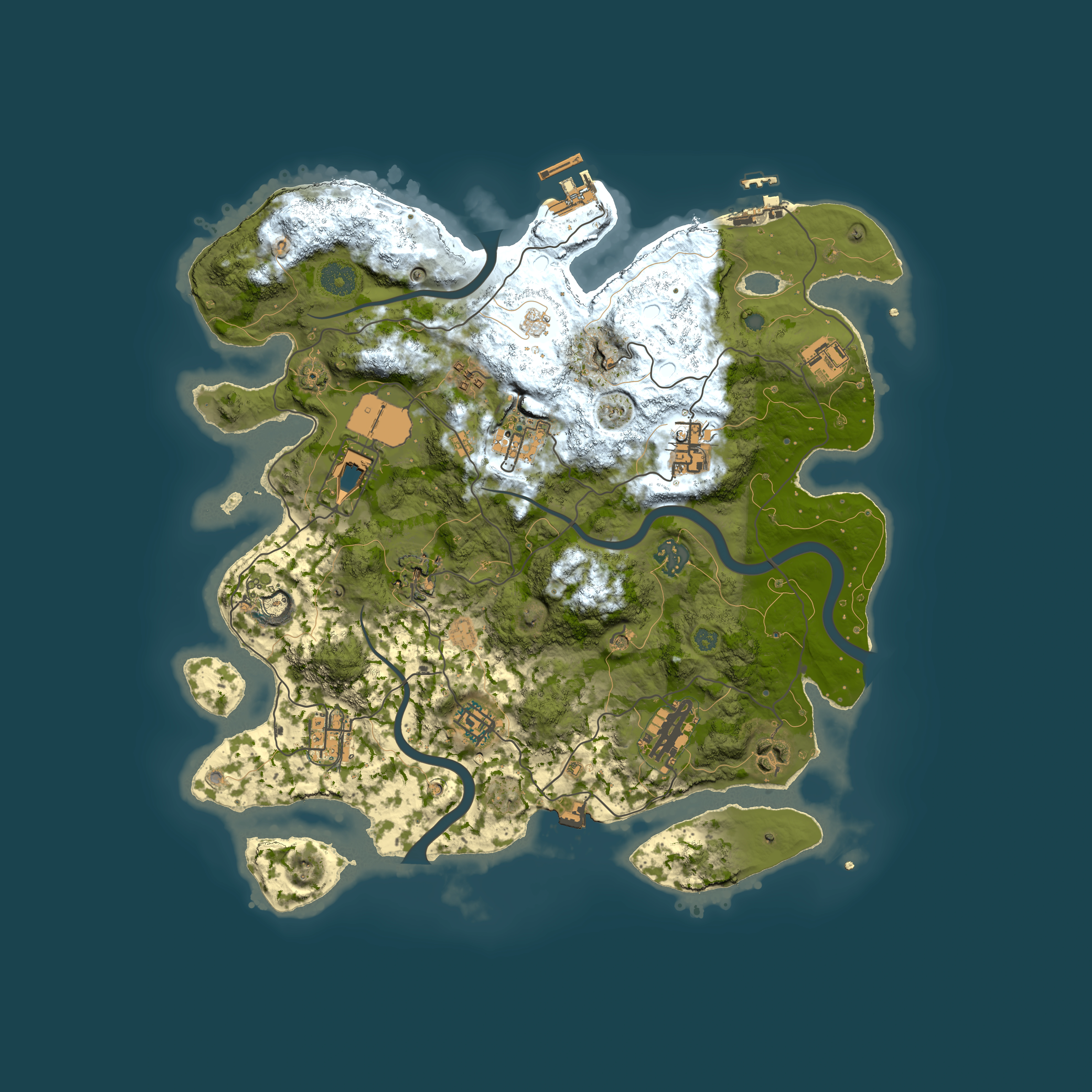 Full top-down render of Rust map seed 1778745692, 3650x3650m