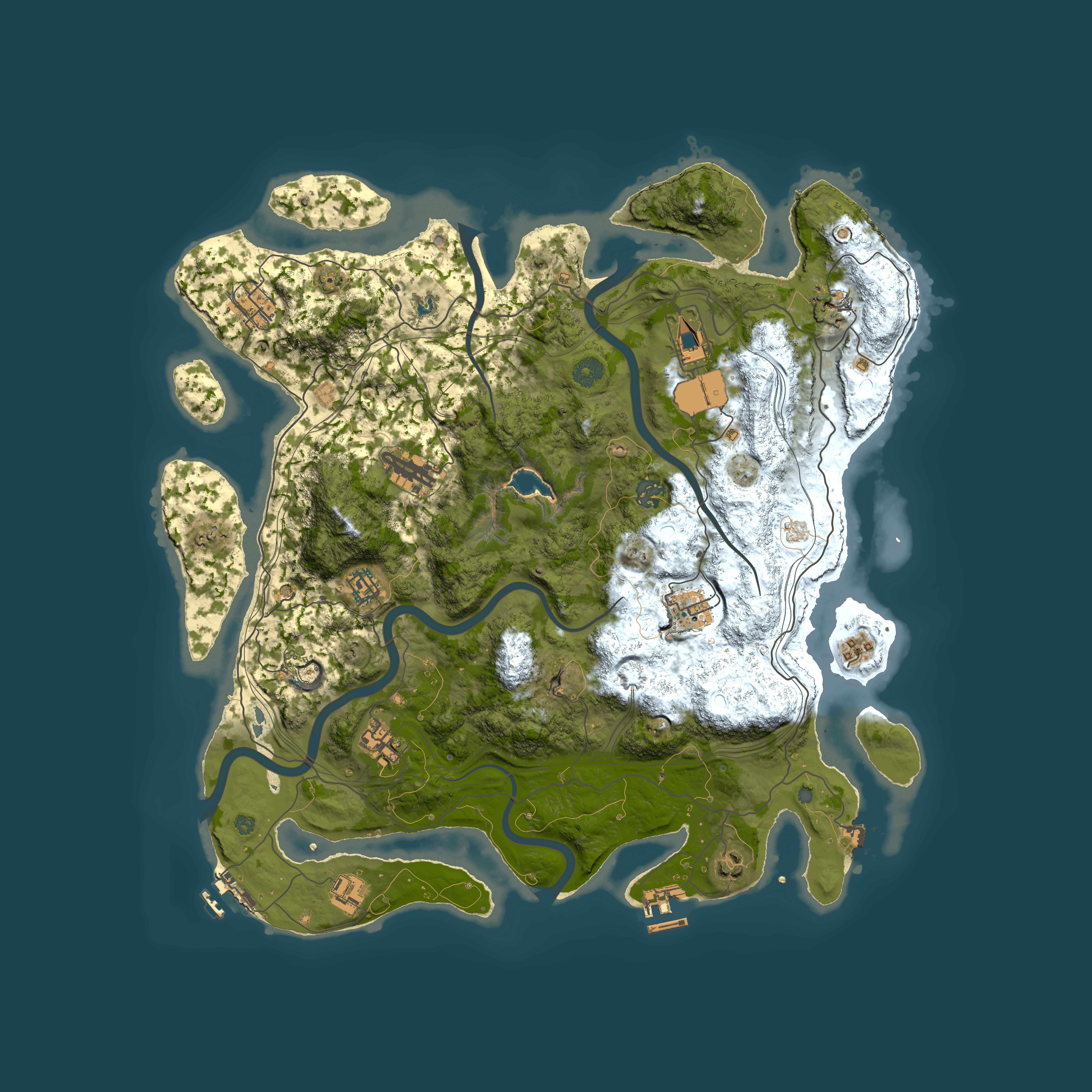 Full top-down render of Rust map seed 115622816, 4300x4300m