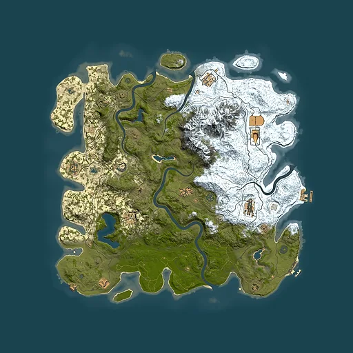 Rust map seed 1462943350, 5000x5000m top-down preview