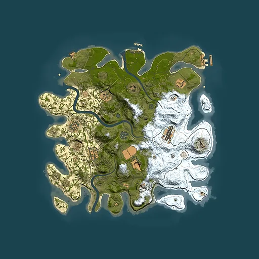 Rust map seed 1436209645, 3700x3700m top-down preview