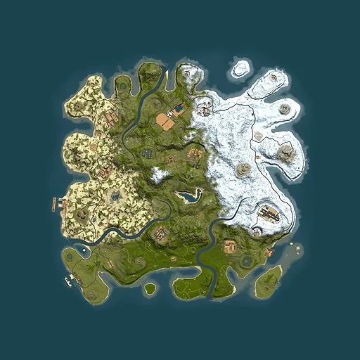 Rust map seed 999501291, 4000x4000m top-down preview