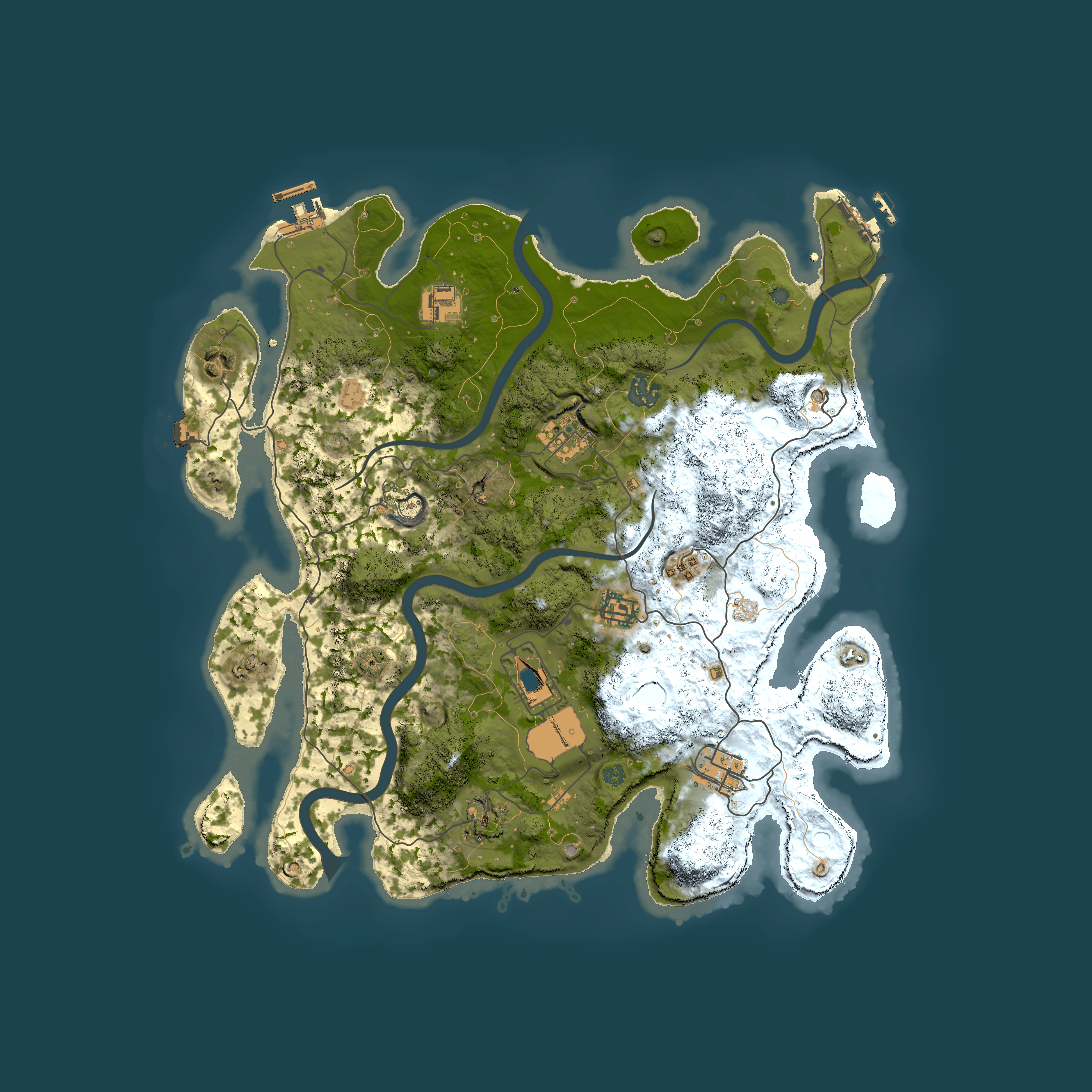 Full top-down render of Rust map seed 36292213, 3800x3800m