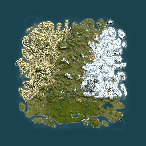 Rust map seed 1136413386, 5950x5950m top-down preview