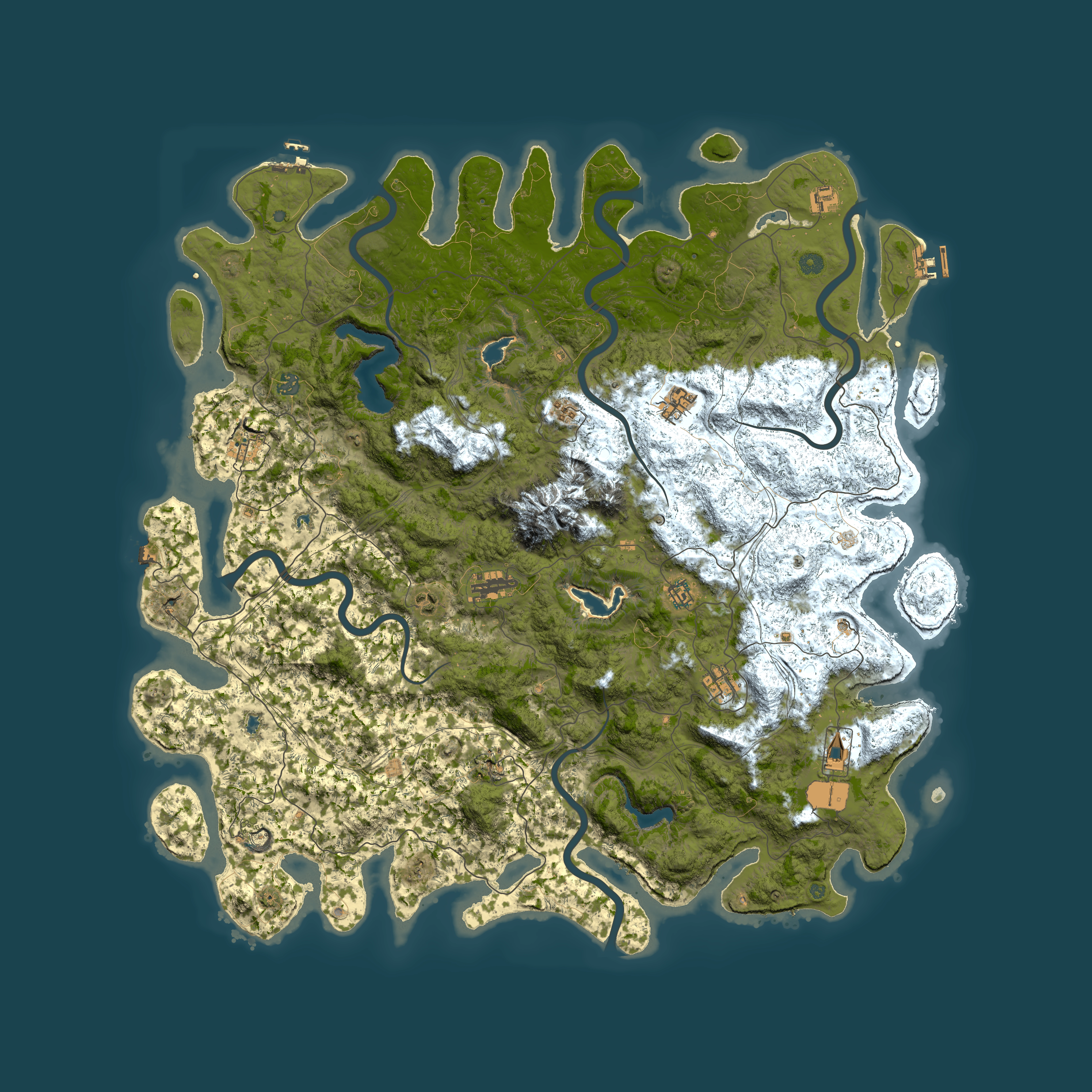 Full top-down render of Rust map seed 1651441462, 5600x5600m
